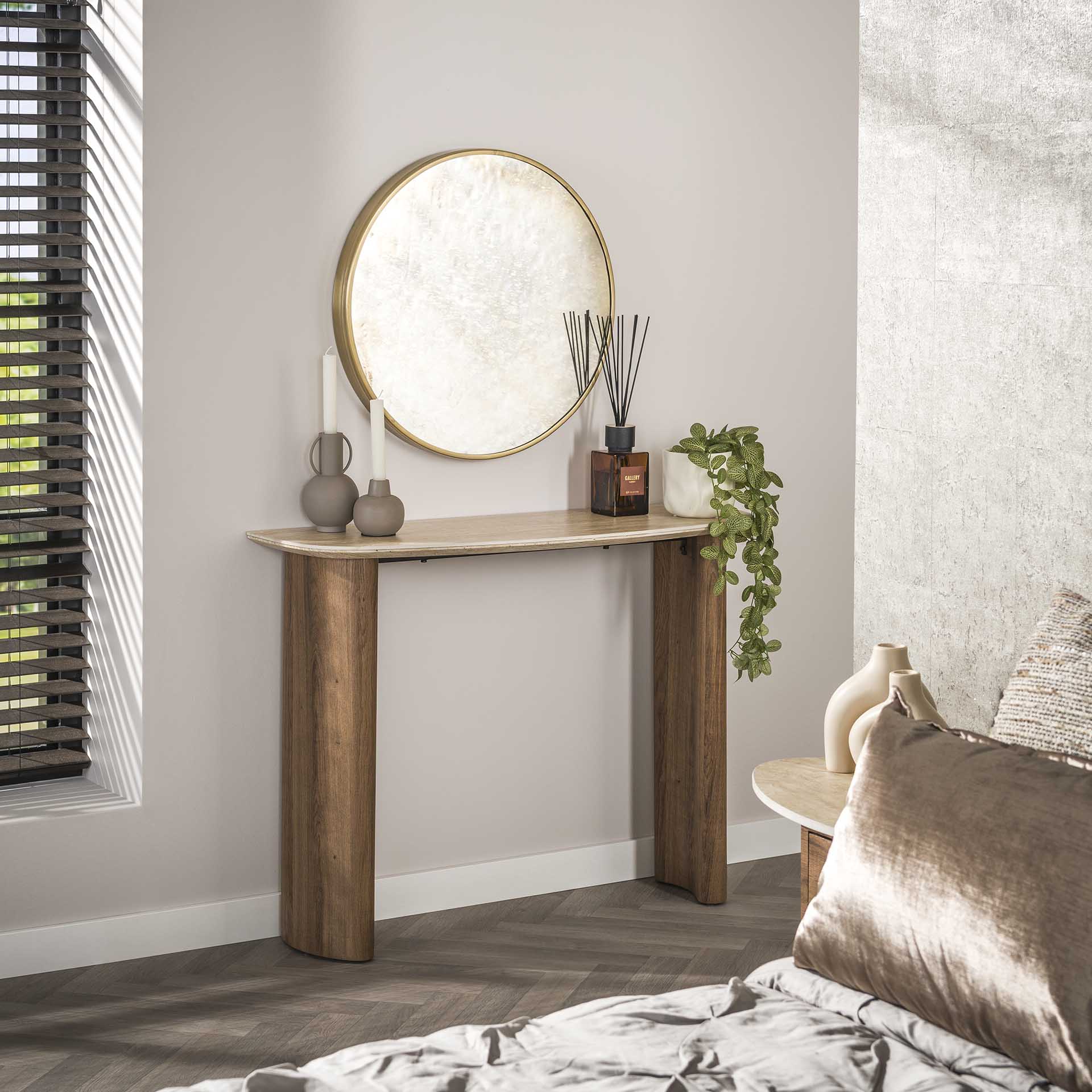 Haltafel Celine - Ivoor - Keramisch Travertin - 76 cm