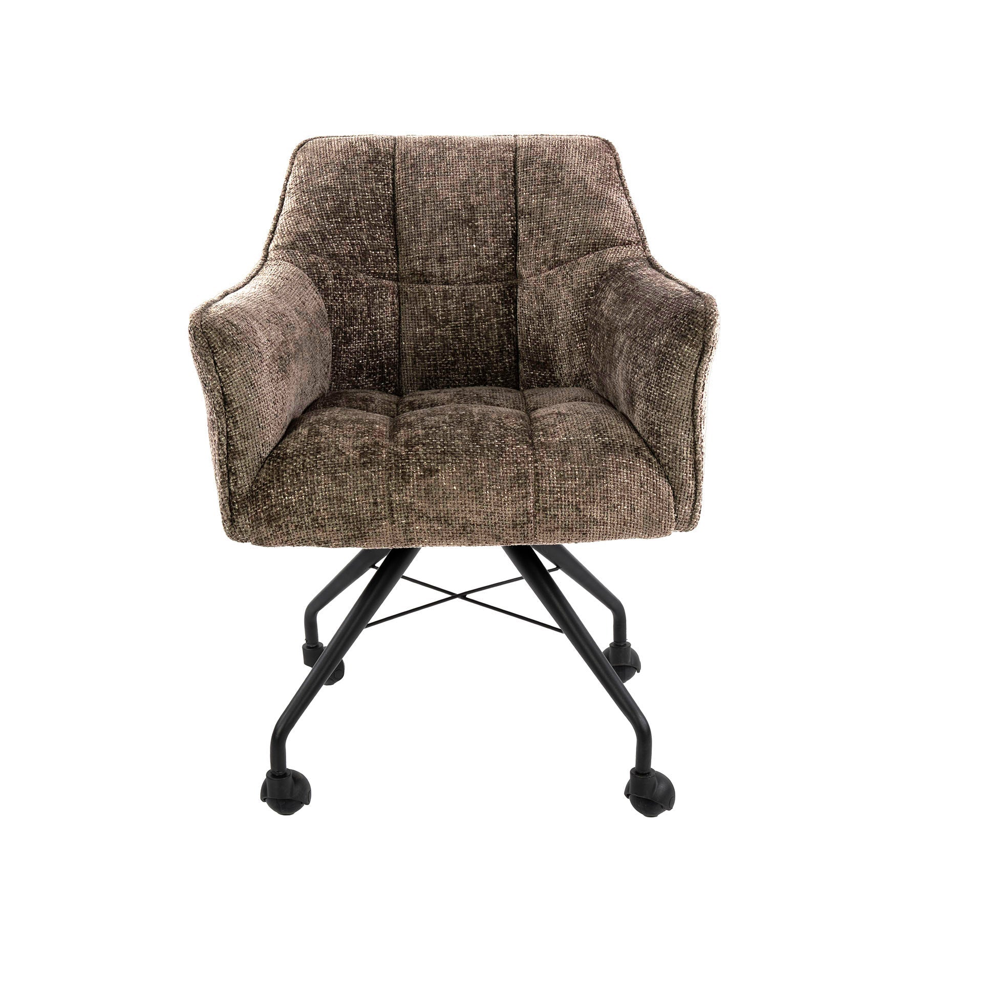 Eetkamerstoel Vantage - Taupe - Renegade Stof - Met Wieltjes