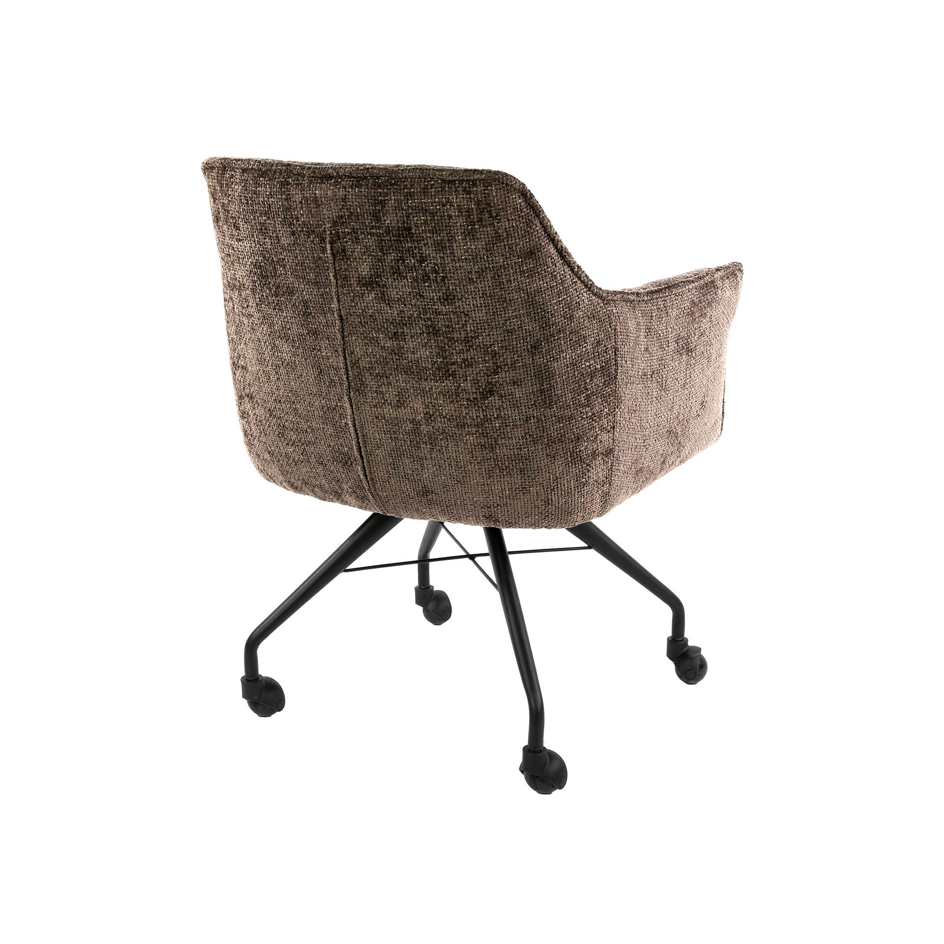 Eetkamerstoel Vantage - Taupe - Renegade Stof - Met Wieltjes