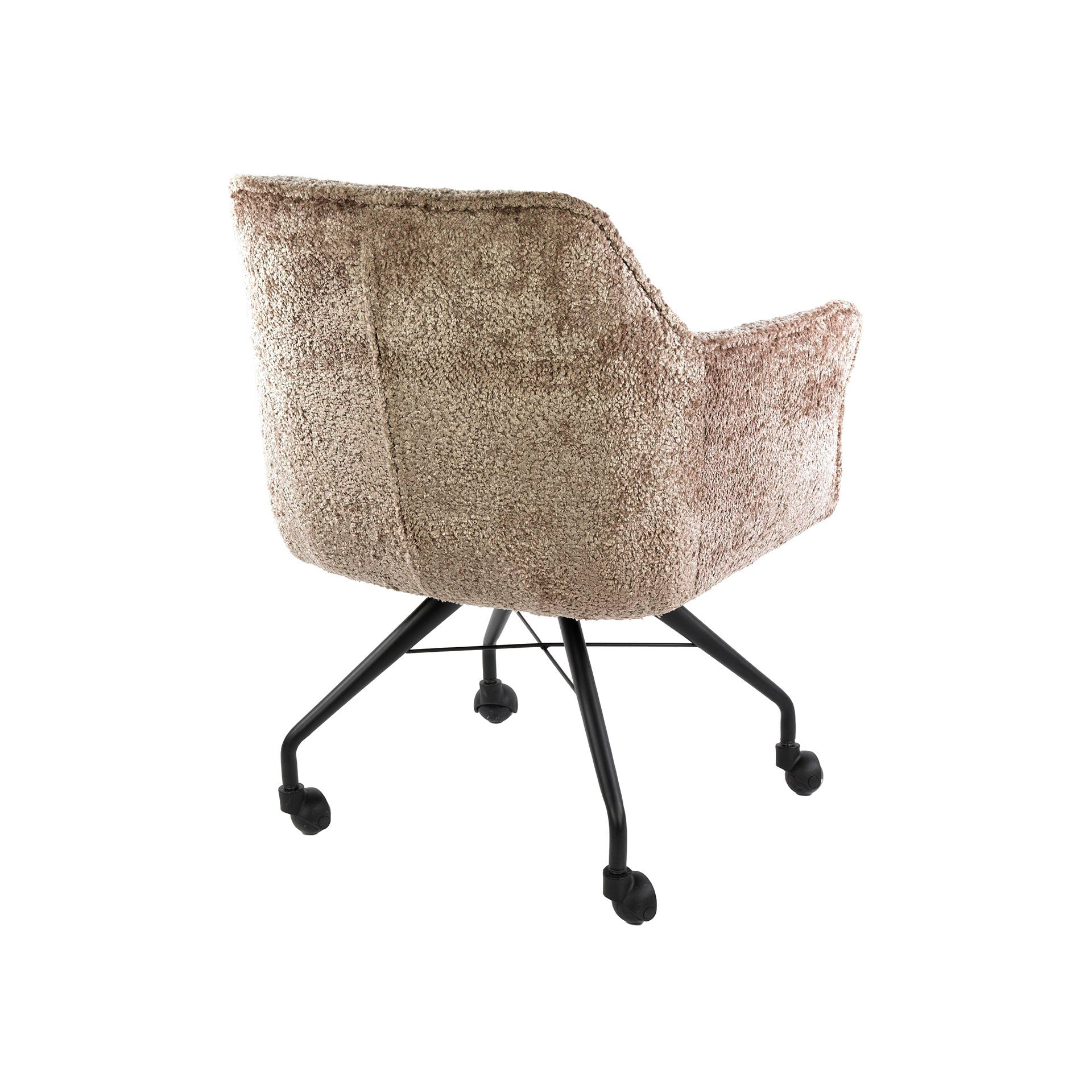 Eetkamerstoel Vantage - Beige - Savelle Stof - Met Wieltjes