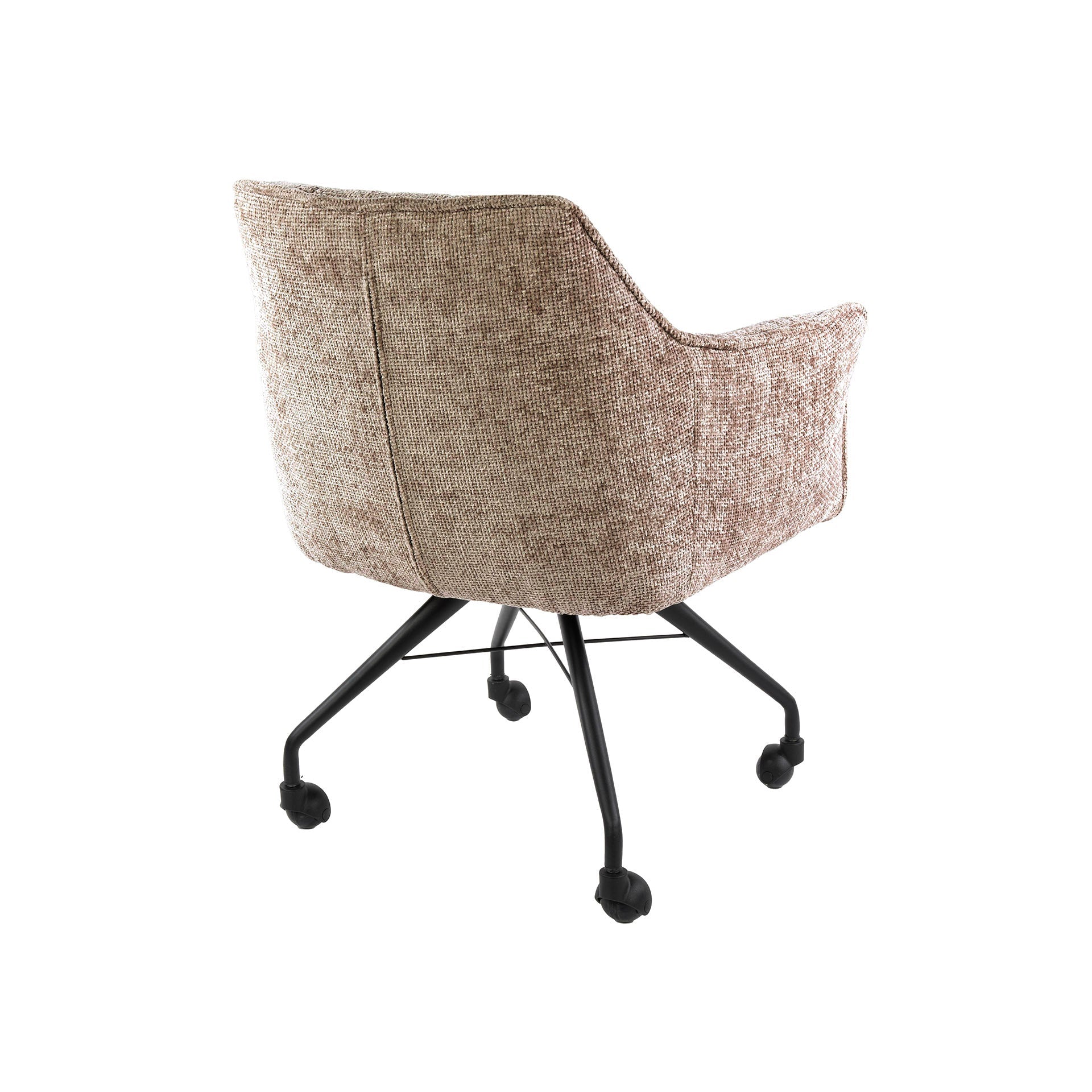 Eetkamerstoel Vantage - Beige - Renegade Stof - Met Wieltjes