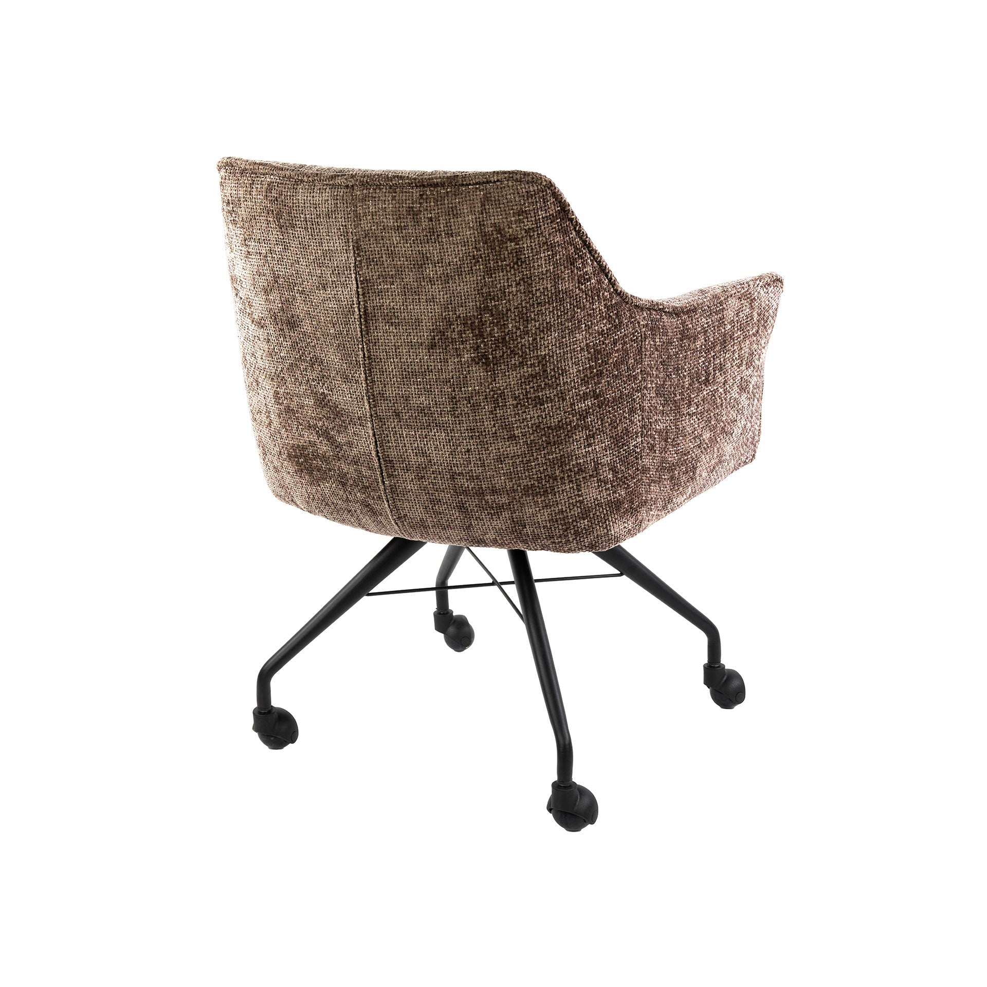 Eetkamerstoel Vantage - Champagne - Renegade Stof - Met Wieltjes