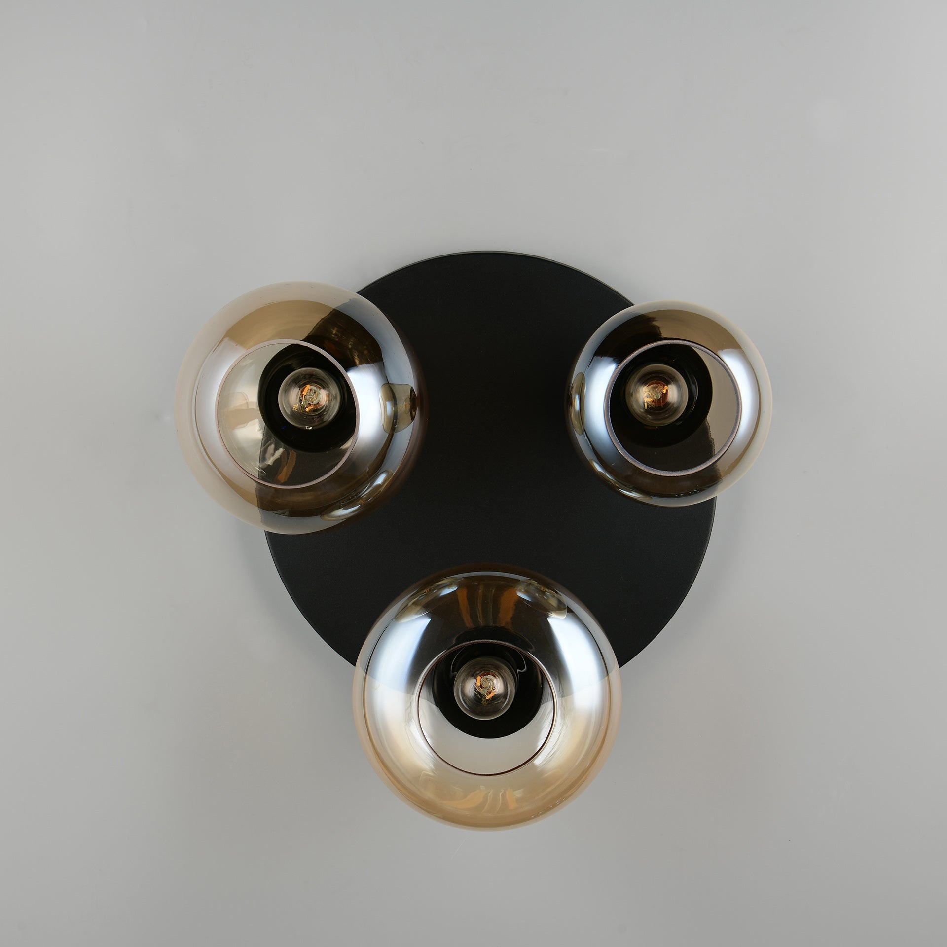 Plafondlamp Lunor - 3-lichts - Amberkleurig - Glas