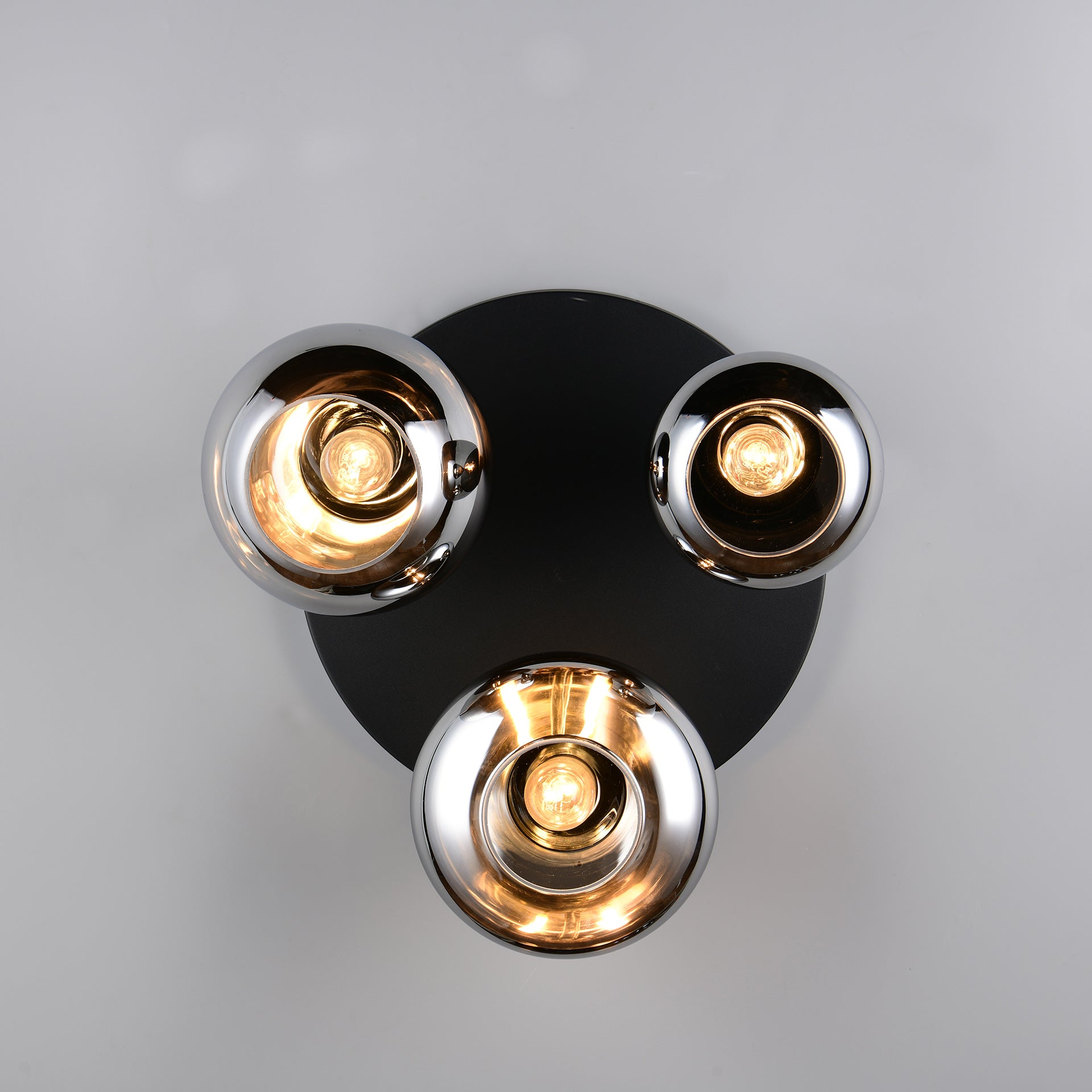 Plafondlamp Lunor - 3-lichts - Chroom - Glas