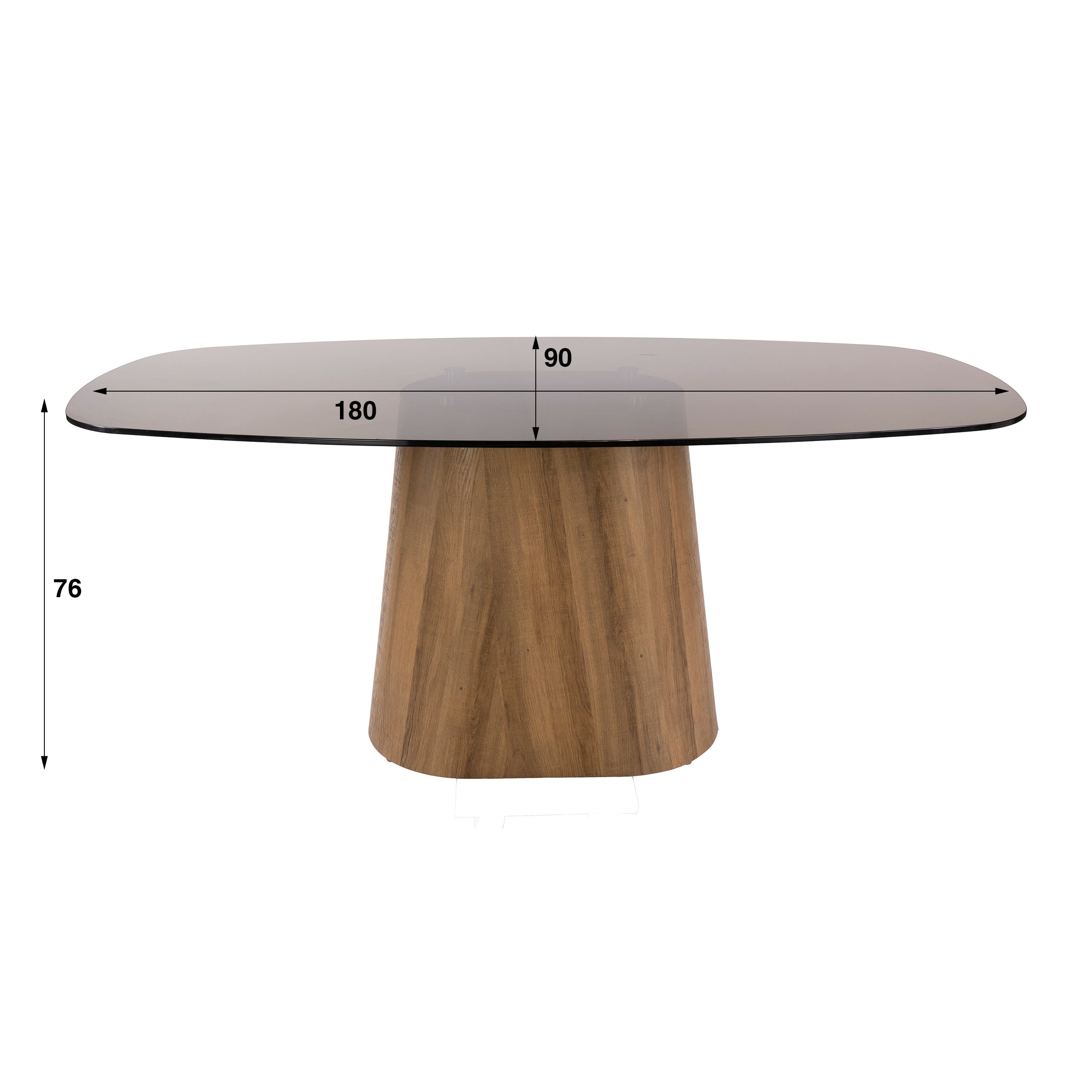 Eettafel Silhouet - Deens Ovaal - Glas - 180 cm