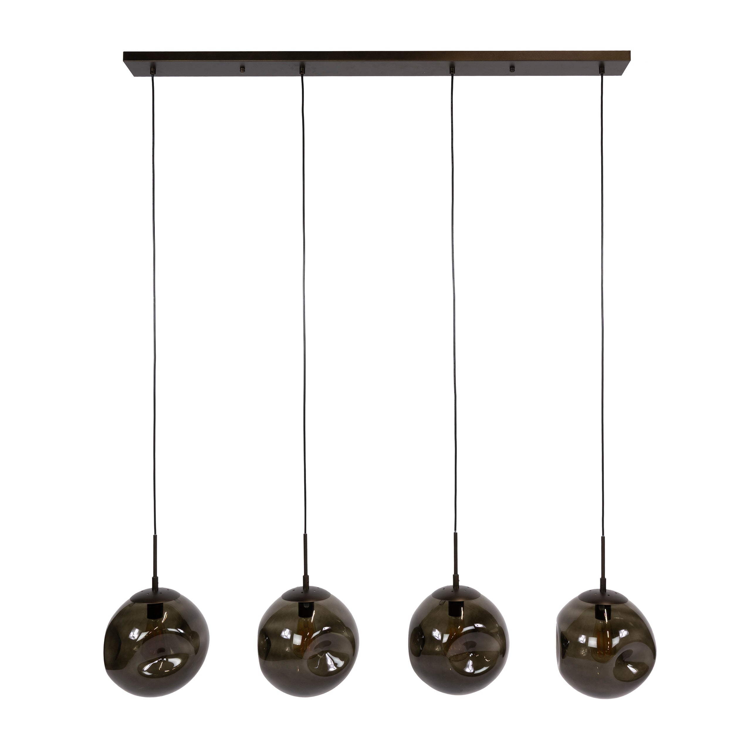 Hanglamp Bellum - 4-lichts - Brons - Glazen Bollen