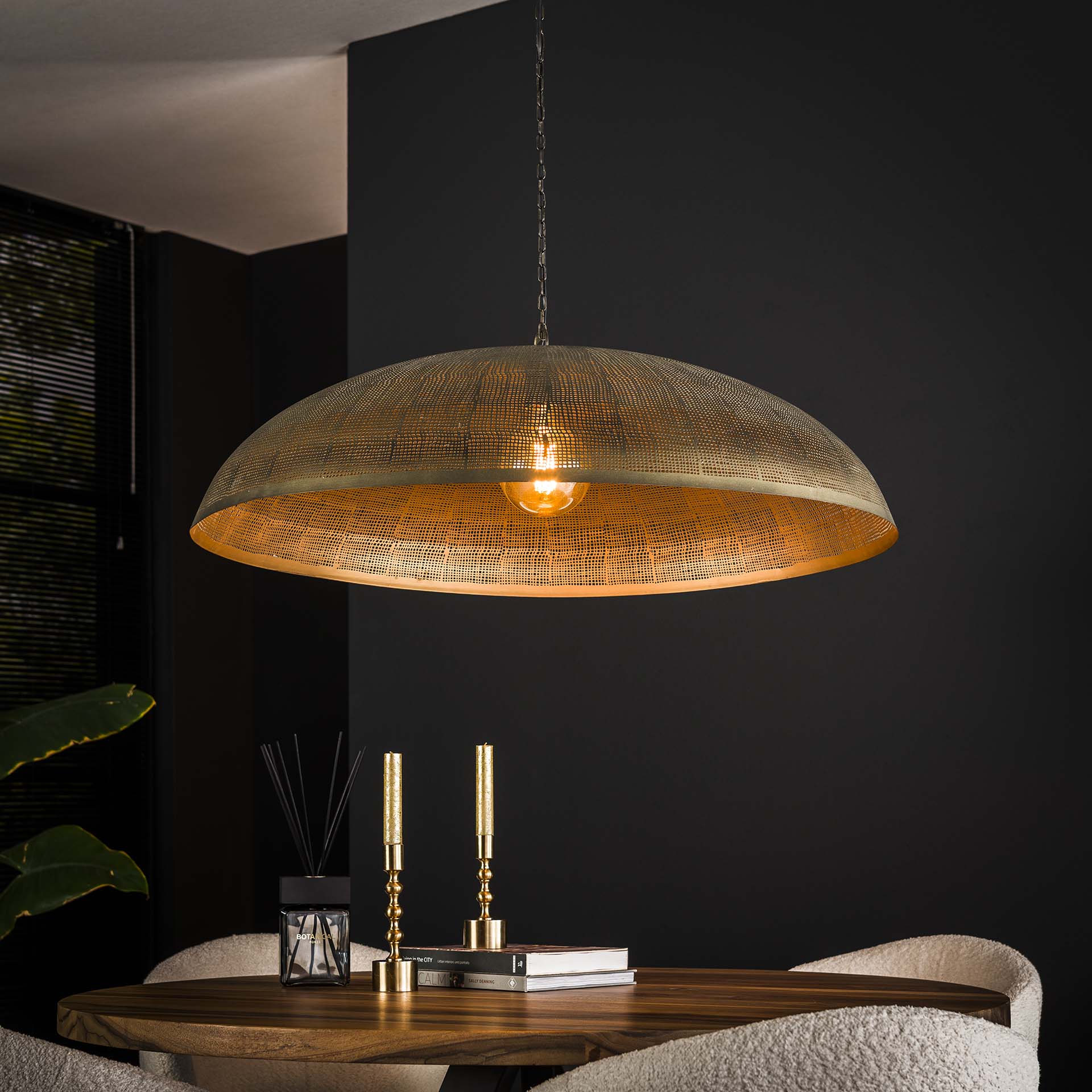 Hanglamp Rhea - 1-lichts - Brons - Metaal