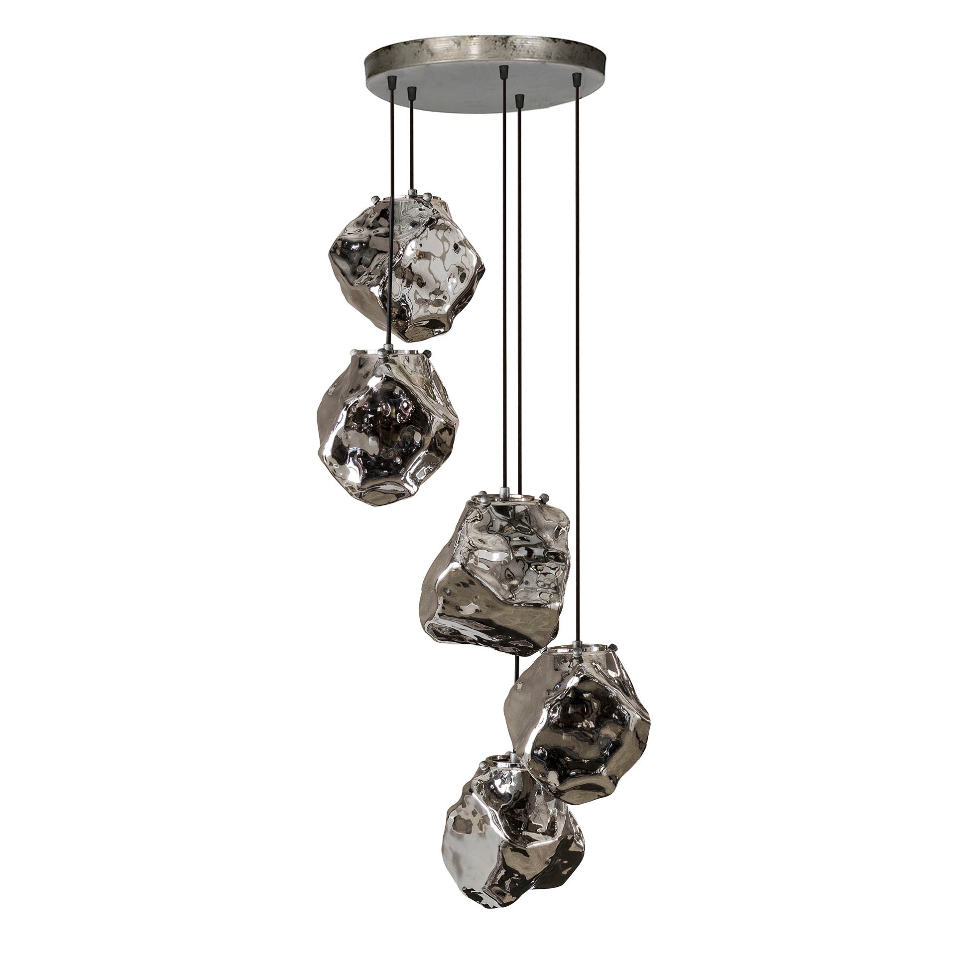 Hanglamp Louis - 5-lichts - Chroom - Glas