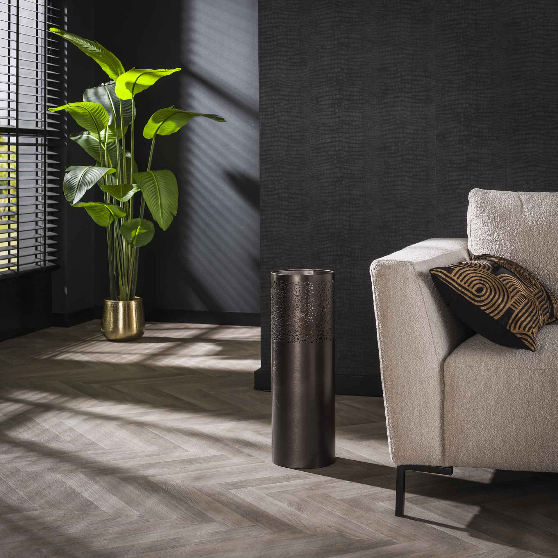 Vloerlamp Knox - Zwart Nikkel - Metaal