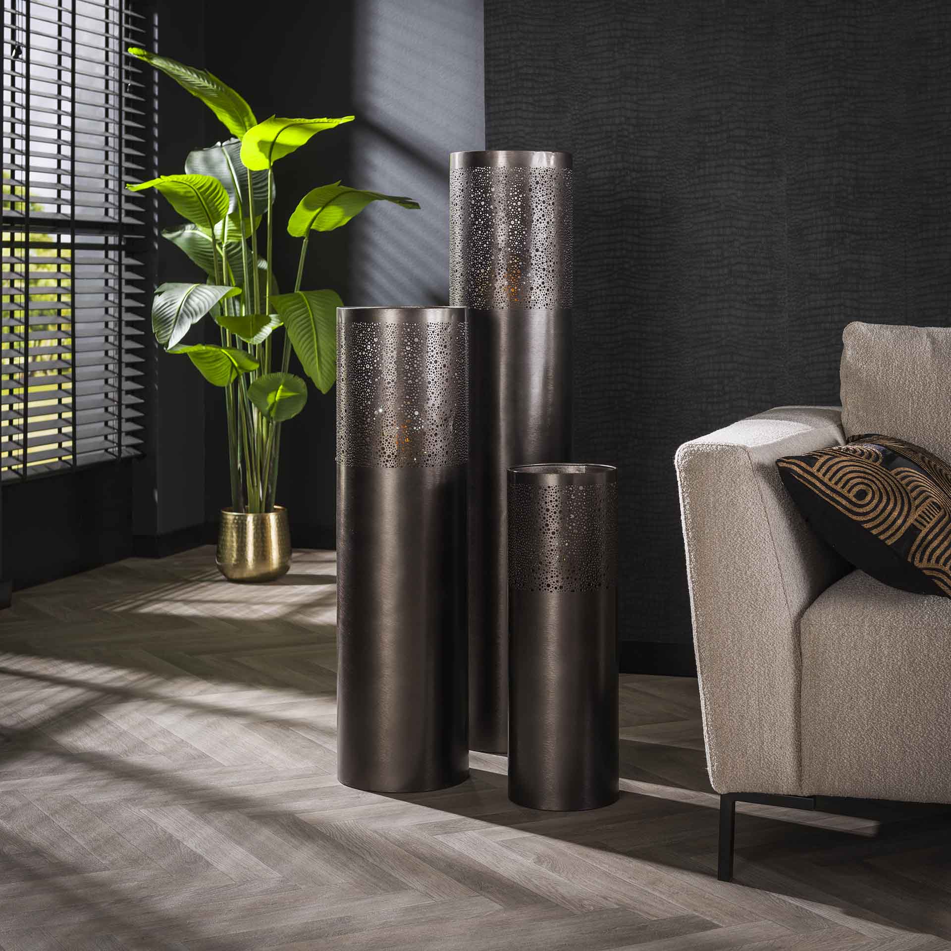 Vloerlamp Knox - Zwart Nikkel - Metaal