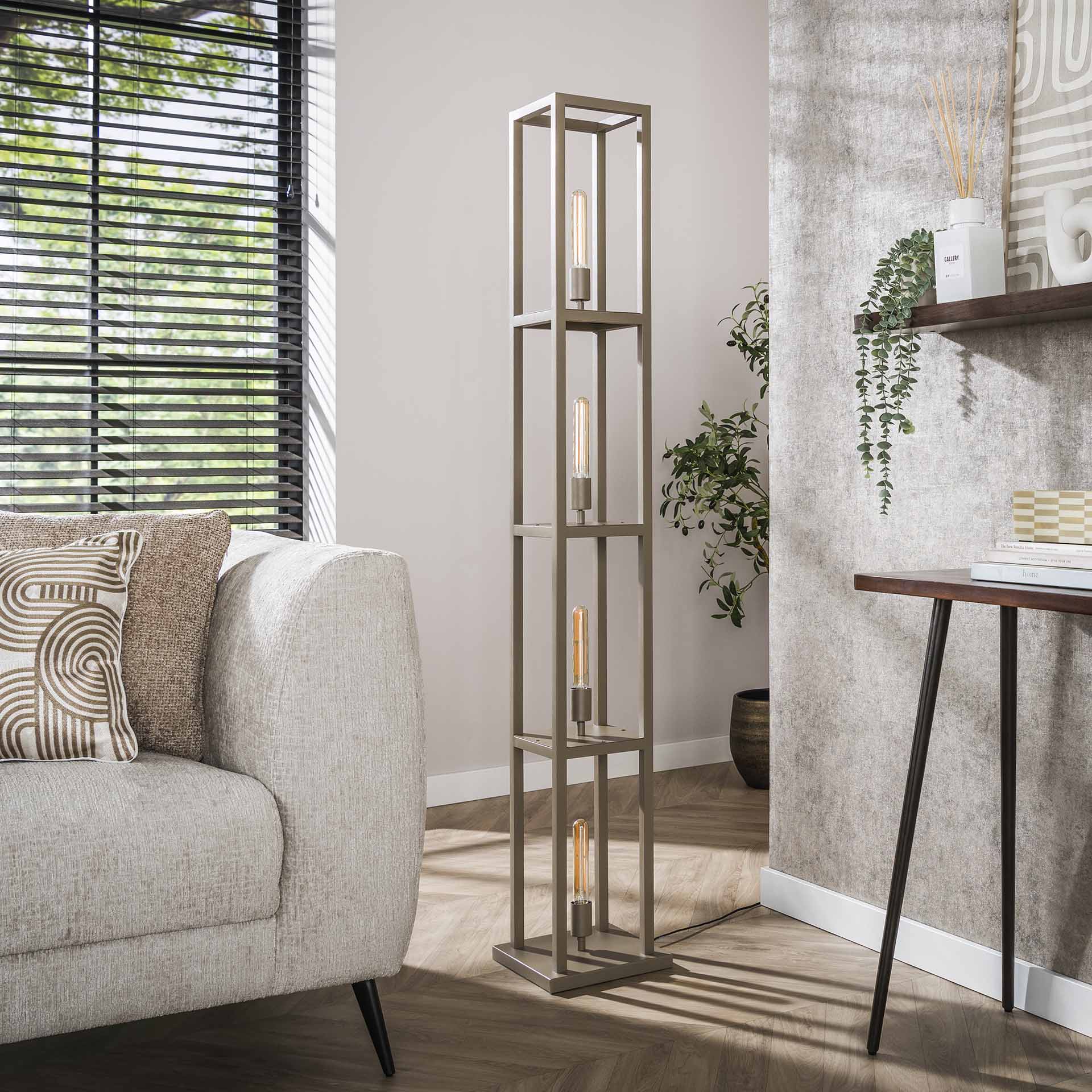 Vloerlamp Torano - 4-lichts - Beige - 163 cm