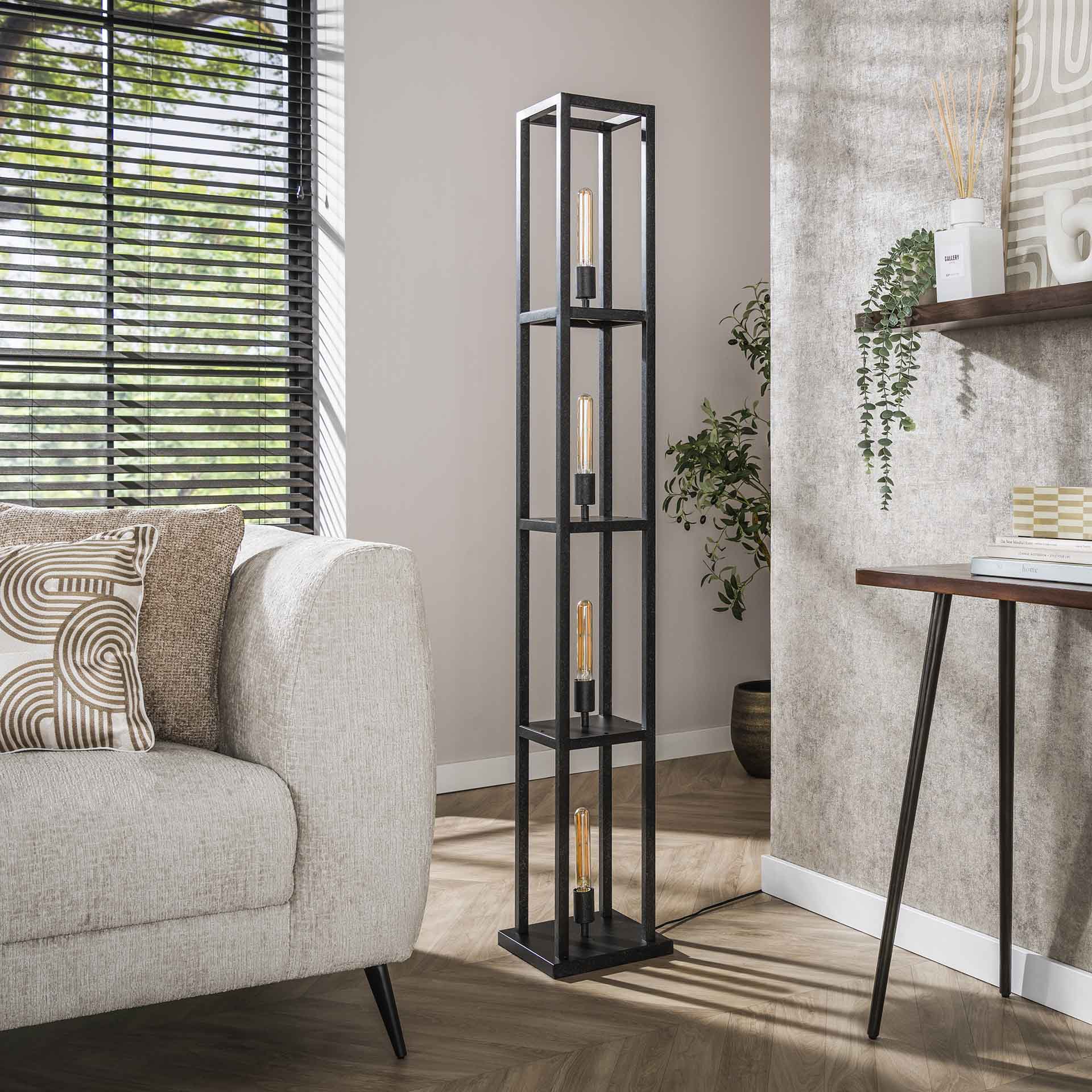 Vloerlamp Torano - 4-lichts - Antraciet - 163 cm