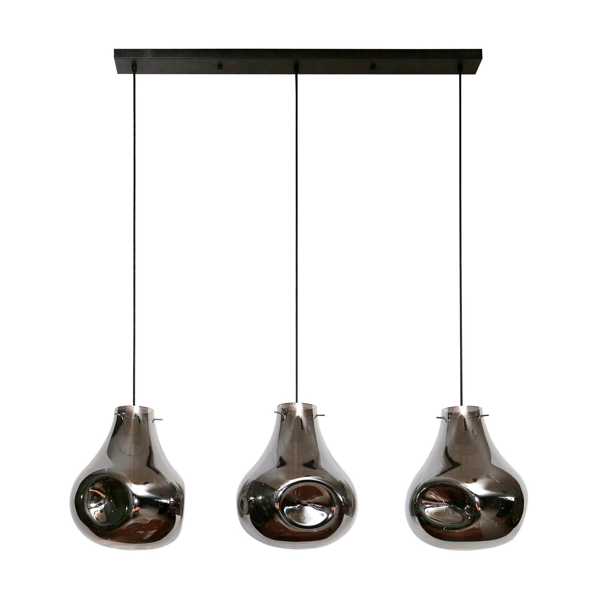 Hanglamp Ainsley - 3-lichts - Chroom - Glas