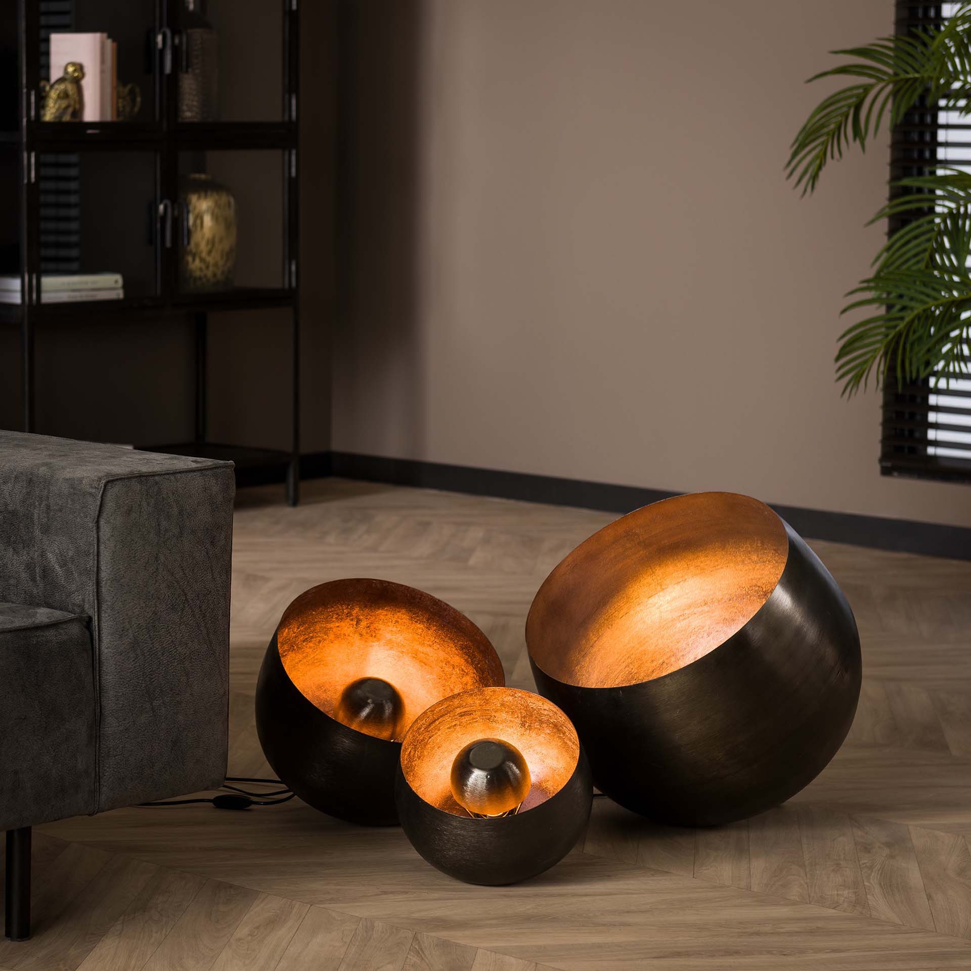 Vloerlamp Breeze - Zwart Nikkel - Metaal - 46 cm