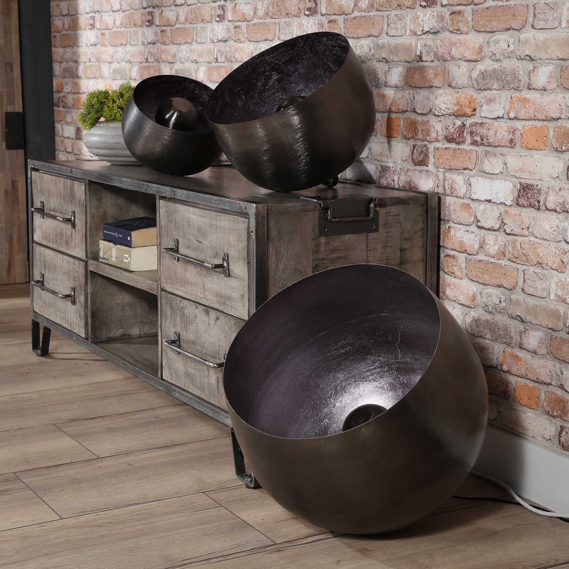 Vloerlamp Breeze - Zwart Nikkel - Metaal - 46 cm