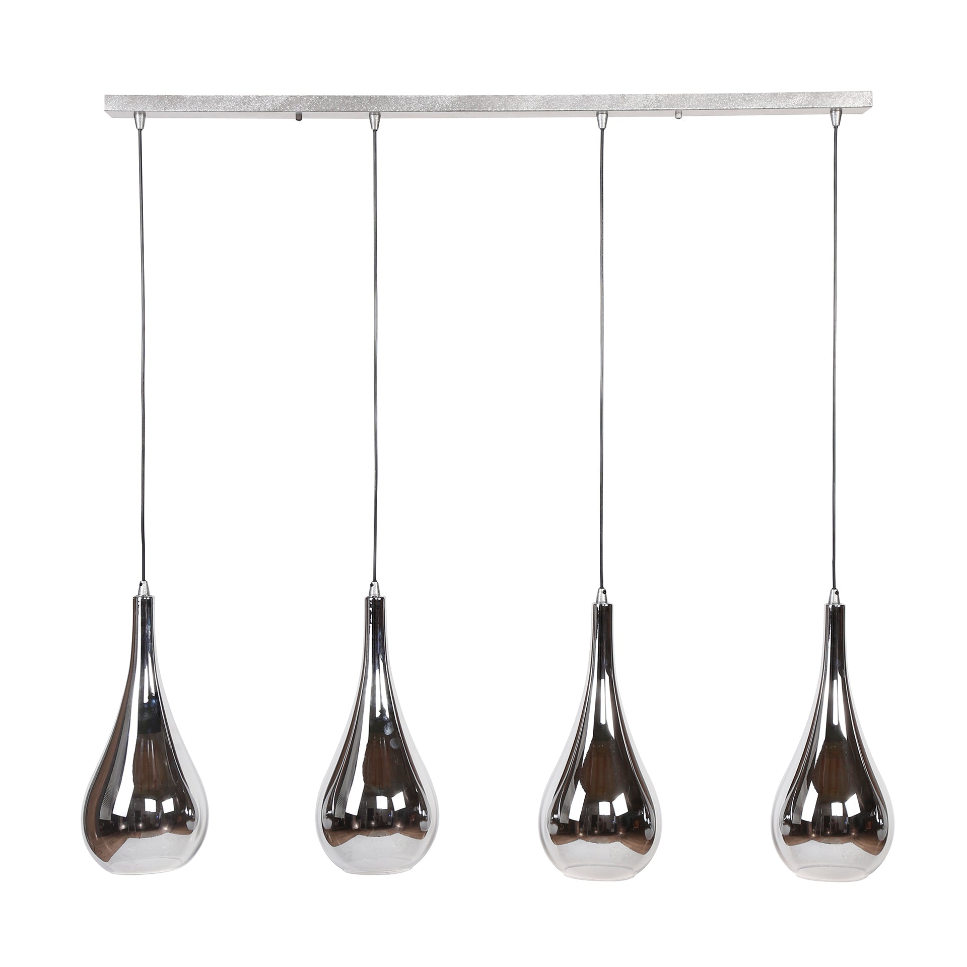 Hanglamp Ollie - 4-lichts - Chroom - Glas