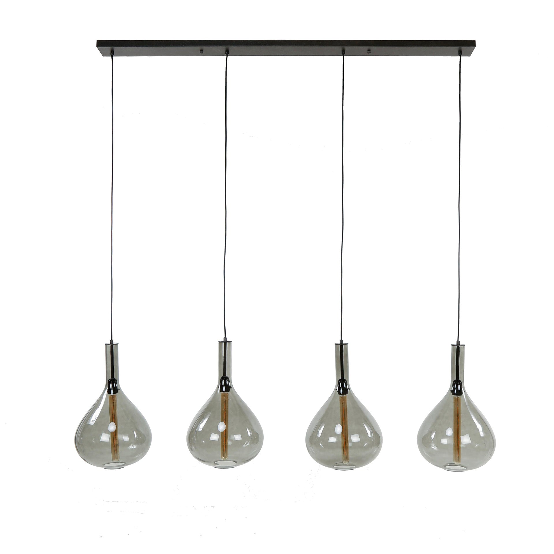 Hanglamp Breck - 4-lichts - Smoke - Glas