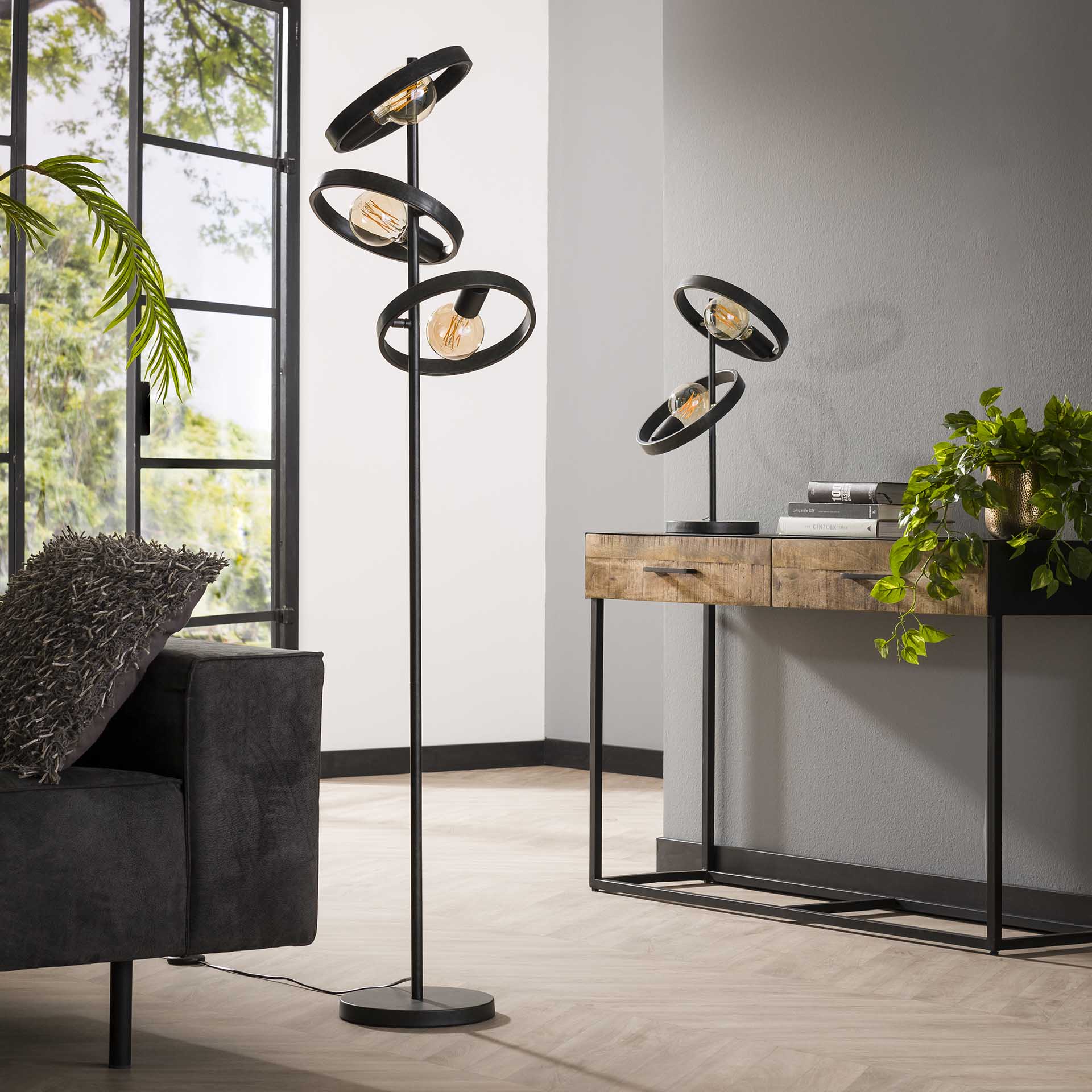 Vloerlamp Amara  - Antraciet - Metaal - 155 cm