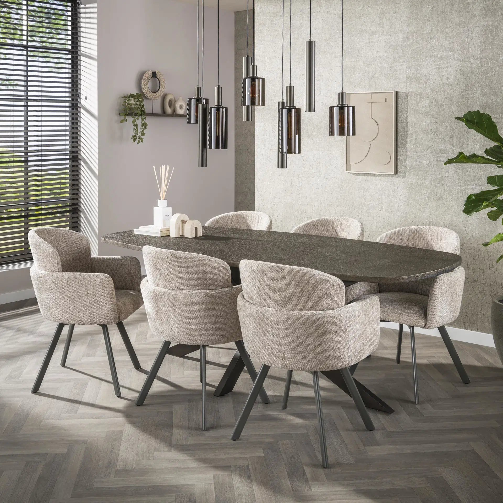 Hanglamp Lucaro - 9-lichts - Brons - Glas - Met Spots