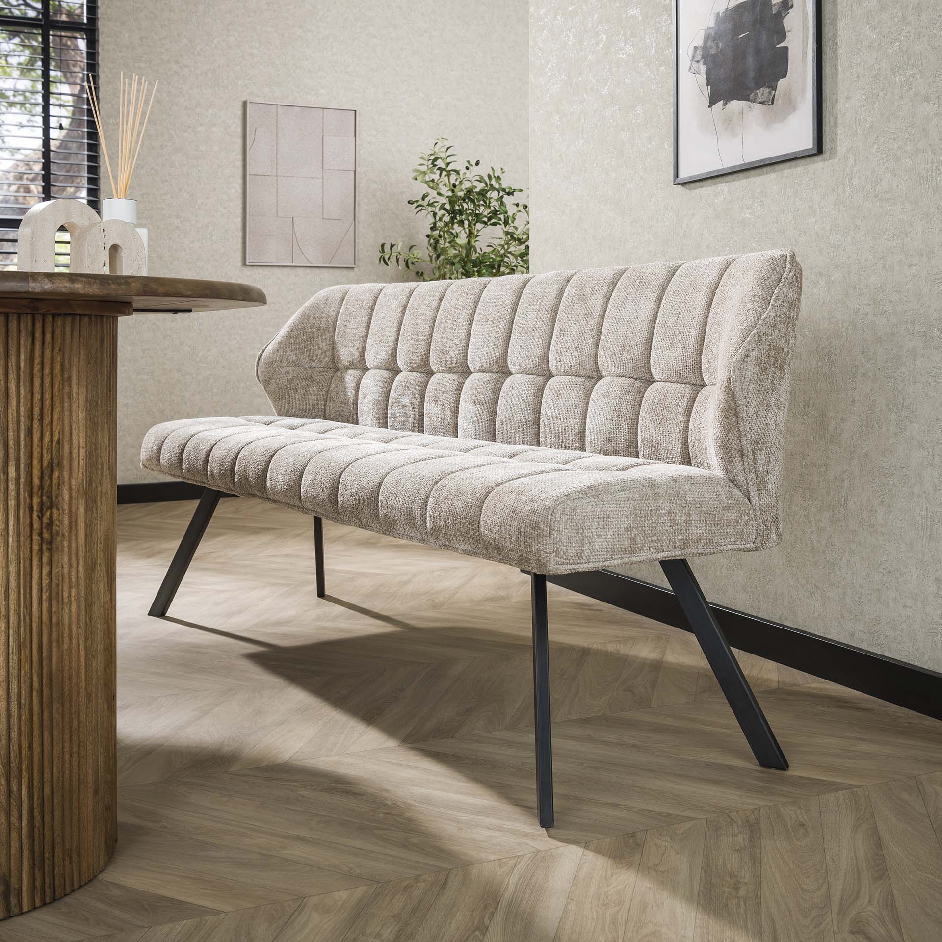 Eetkamerbank Vantage - Beige - Renegade Stof - 180 cm