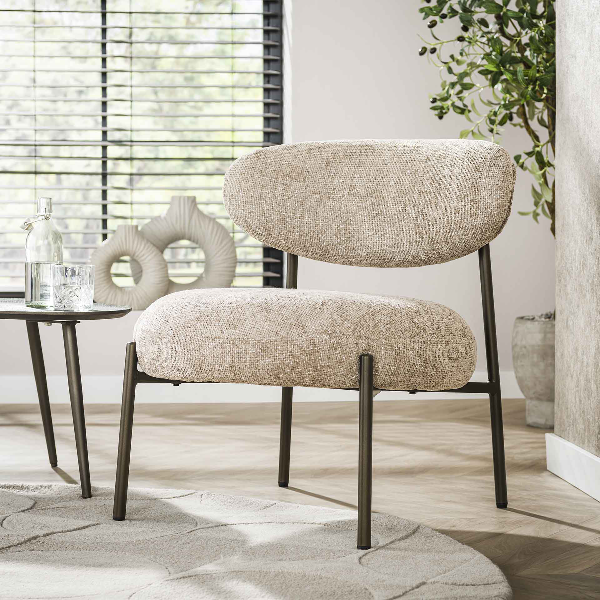 Fauteuil Eluni - Beige - Renegade Stof - Pocketvering