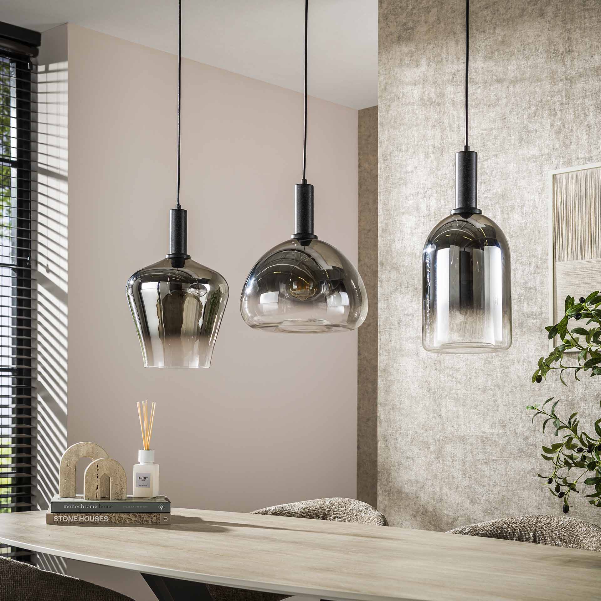 Hanglamp Auralis - 3-lichts - Chroom - Glas