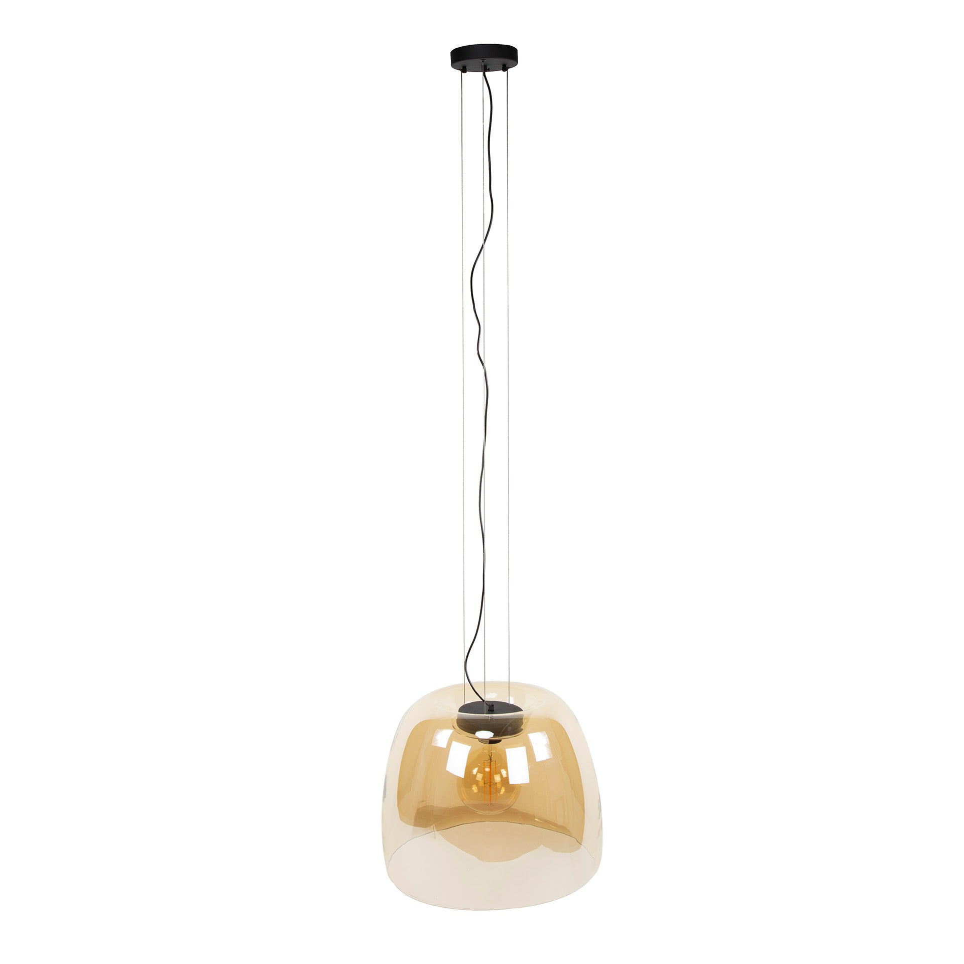 Hanglamp Lunaris XL - 1-lichts - Amberkleurig - Glas
