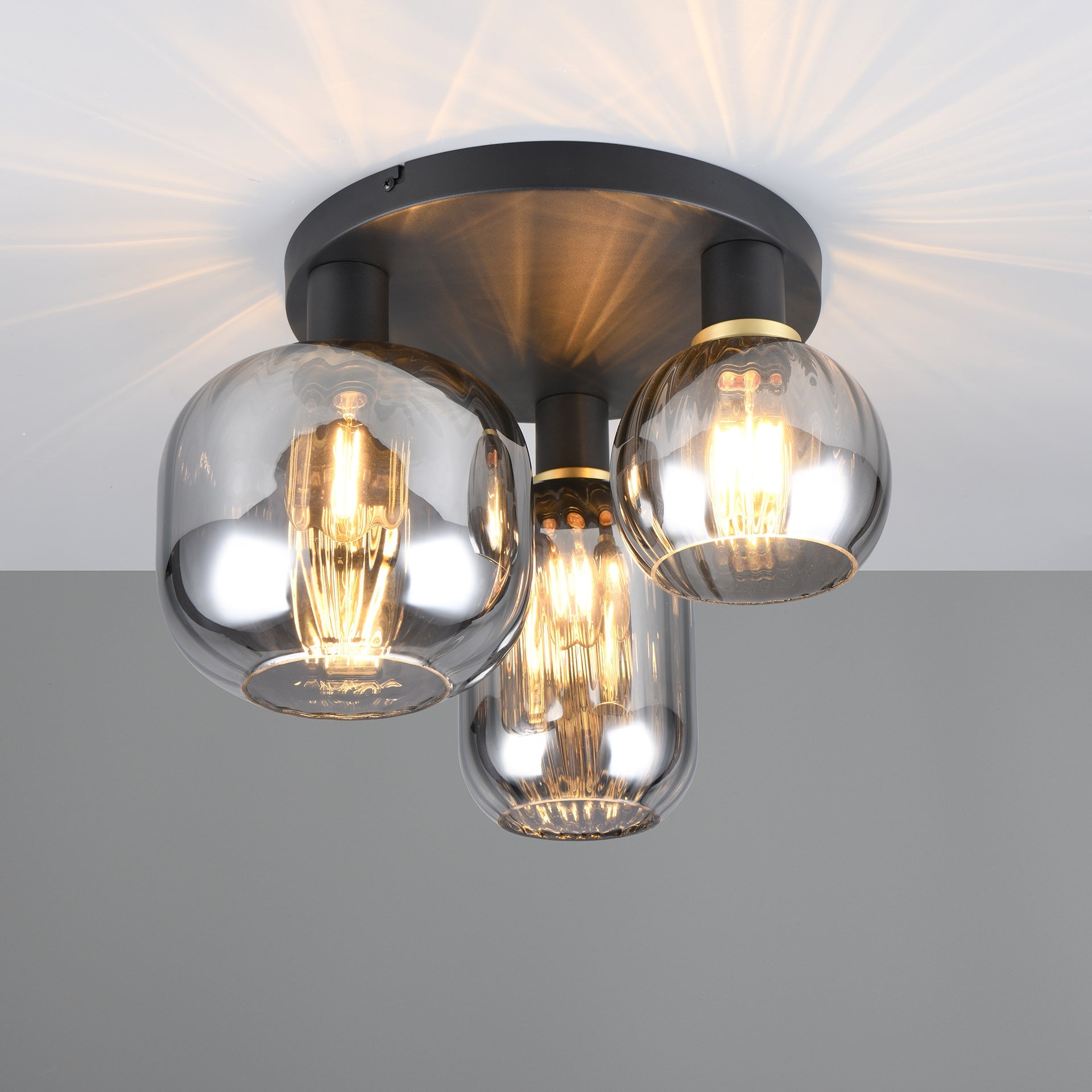 Plafondlamp Elyvo - 3-lichts - Chroom - Glas