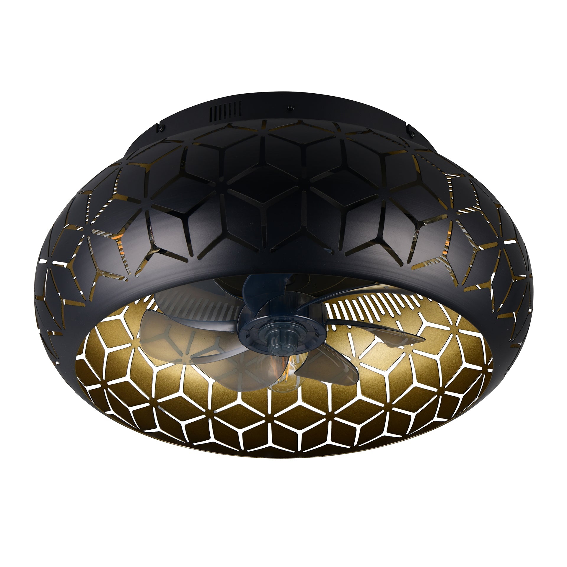 Plafondventilator Elynn - Met Lamp - Mat Zwart