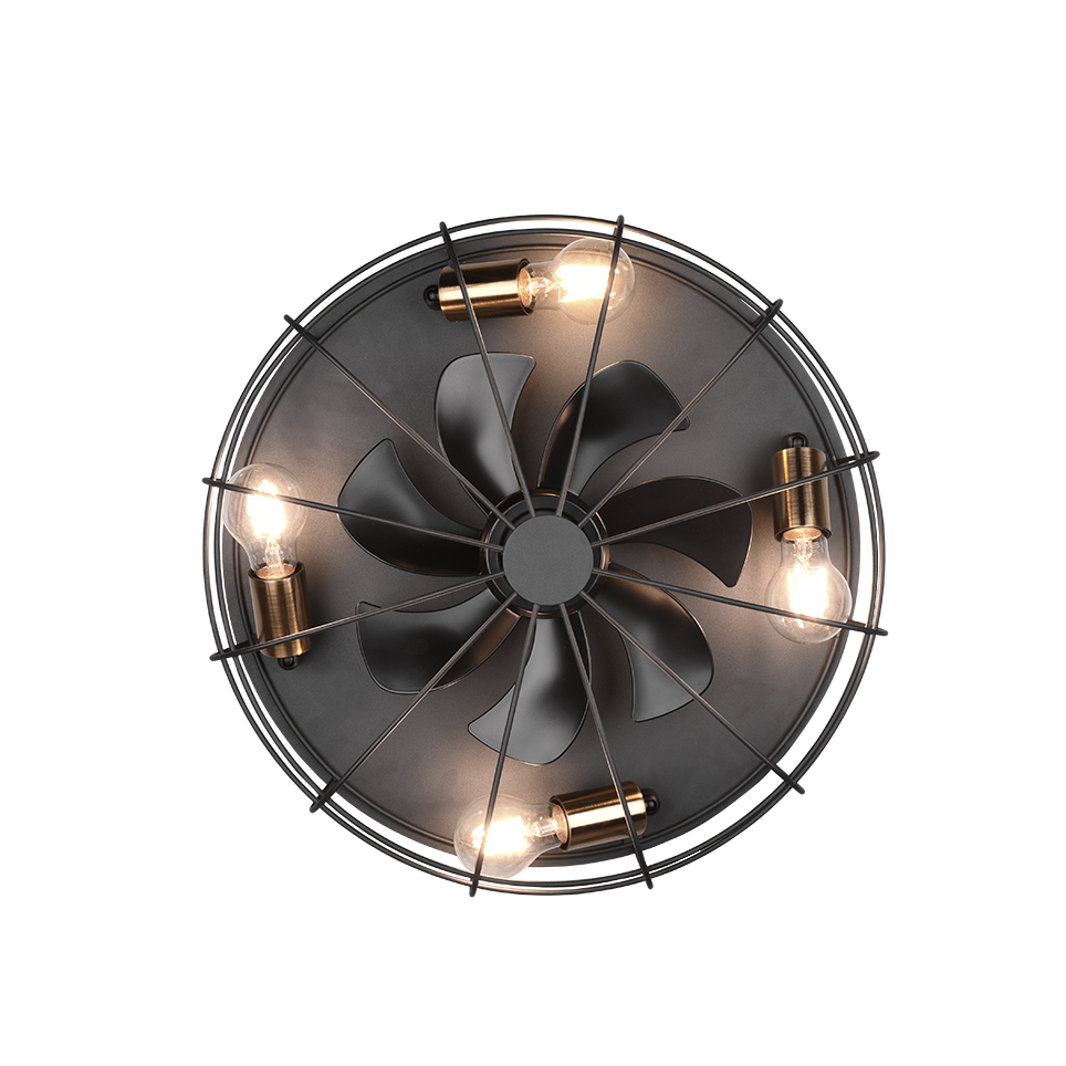 Plafondventilator Kate - Met Lamp - Zwart