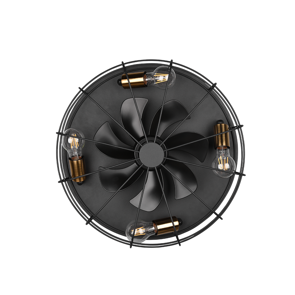 Plafondventilator Kate - Met Lamp - Zwart