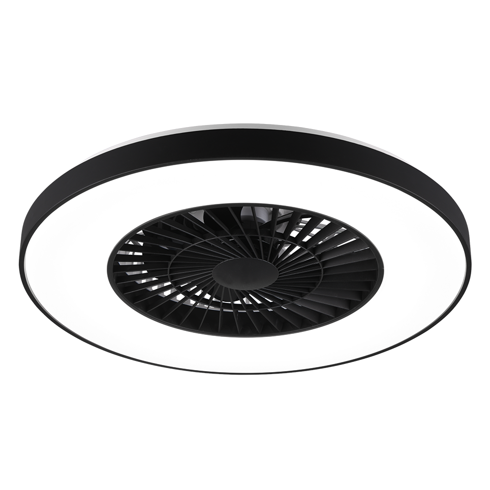 Plafondventilator Jasmijn - Met Lamp - Zwart - Dimbaar - Koud + Warm