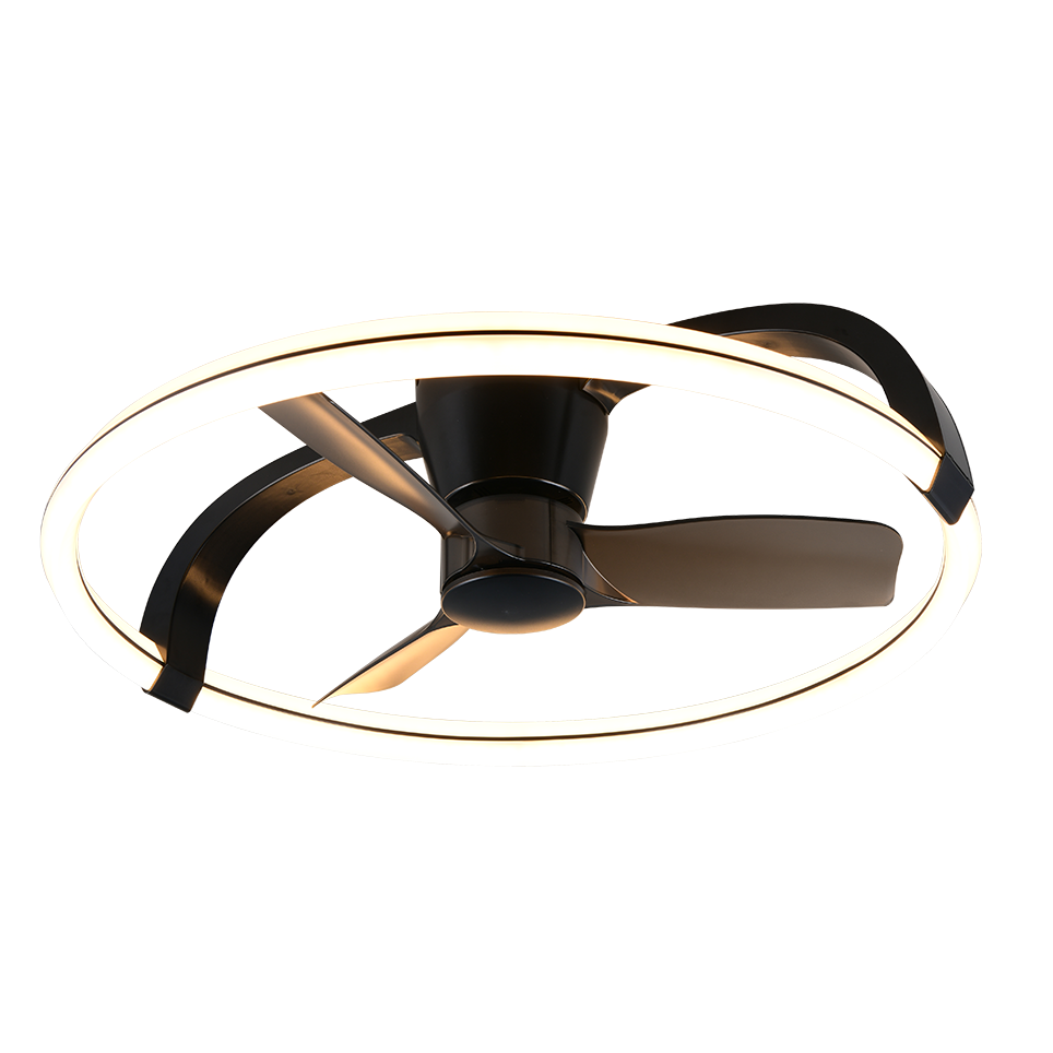 Plafondventilator Mila - Met Lamp - Zwart - Dimbaar - Koud + Warm