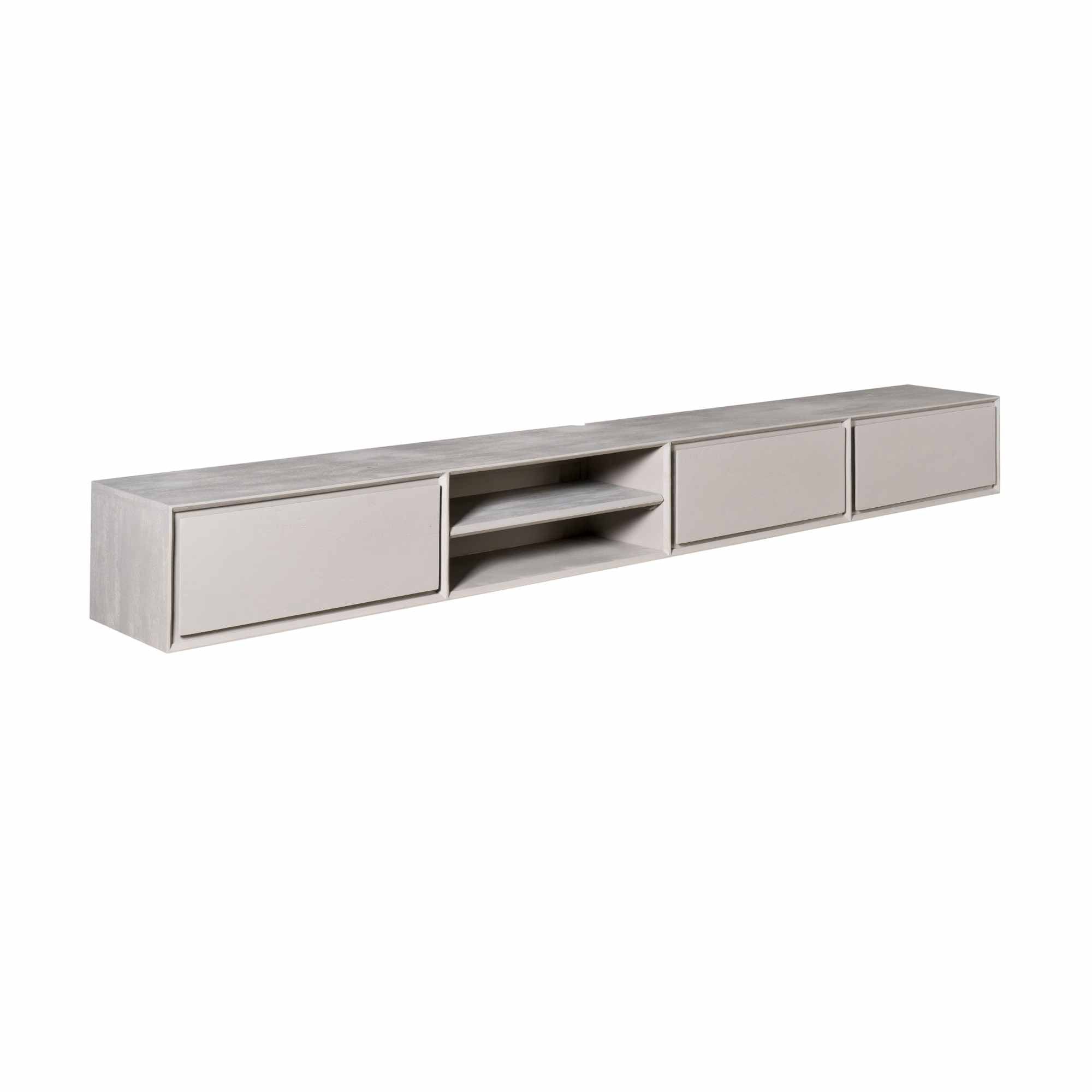 Zwevend TV-meubel Nivara - Stone - 280 cm