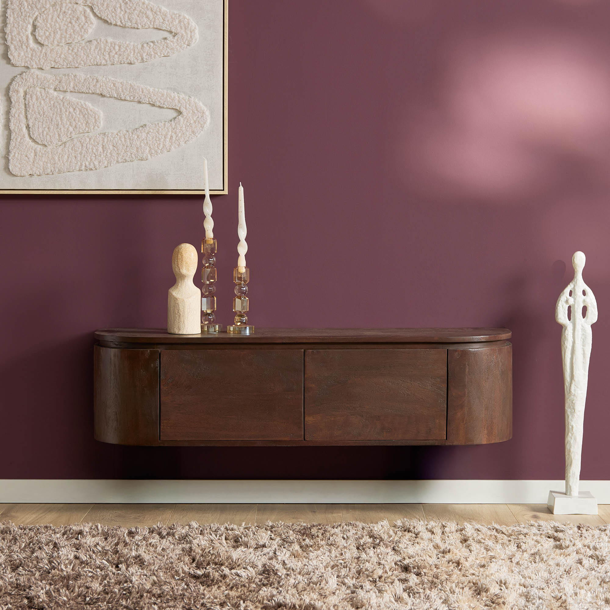 Zwevend TV-meubel Bloom - Bruin - 120 cm