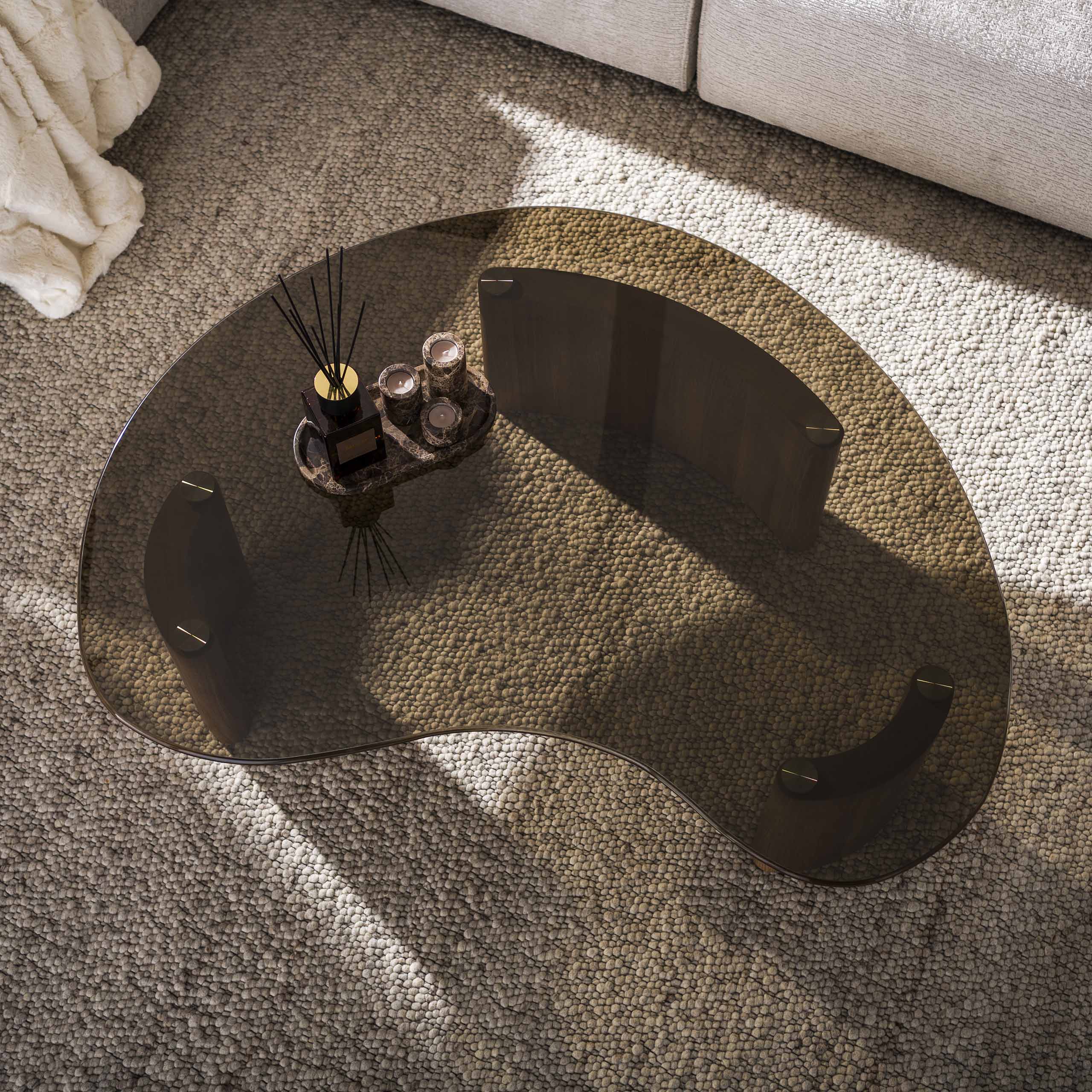 Salontafel Eleganza - Biologisch - Brons Glas