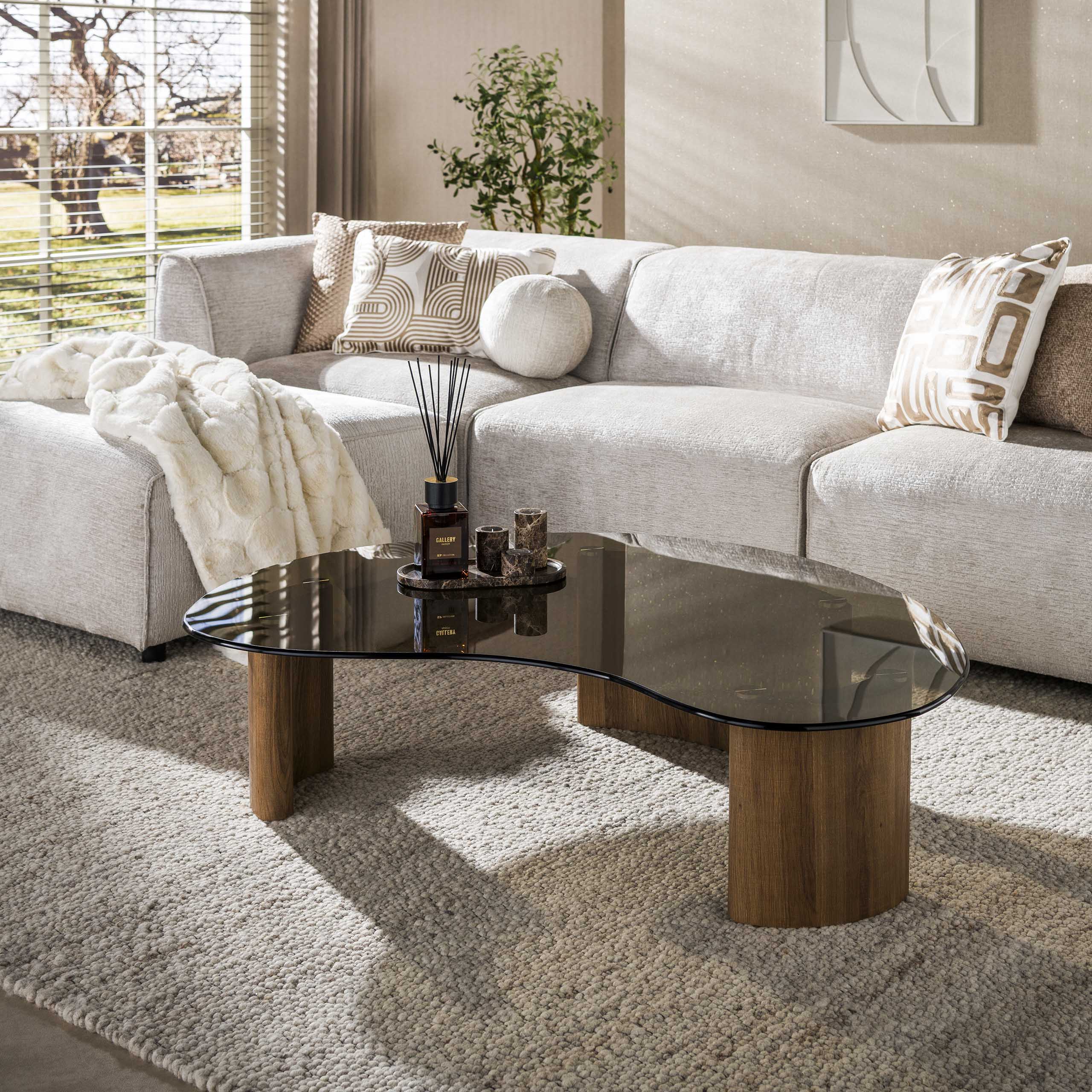 Salontafel Eleganza - Biologisch - Brons Glas