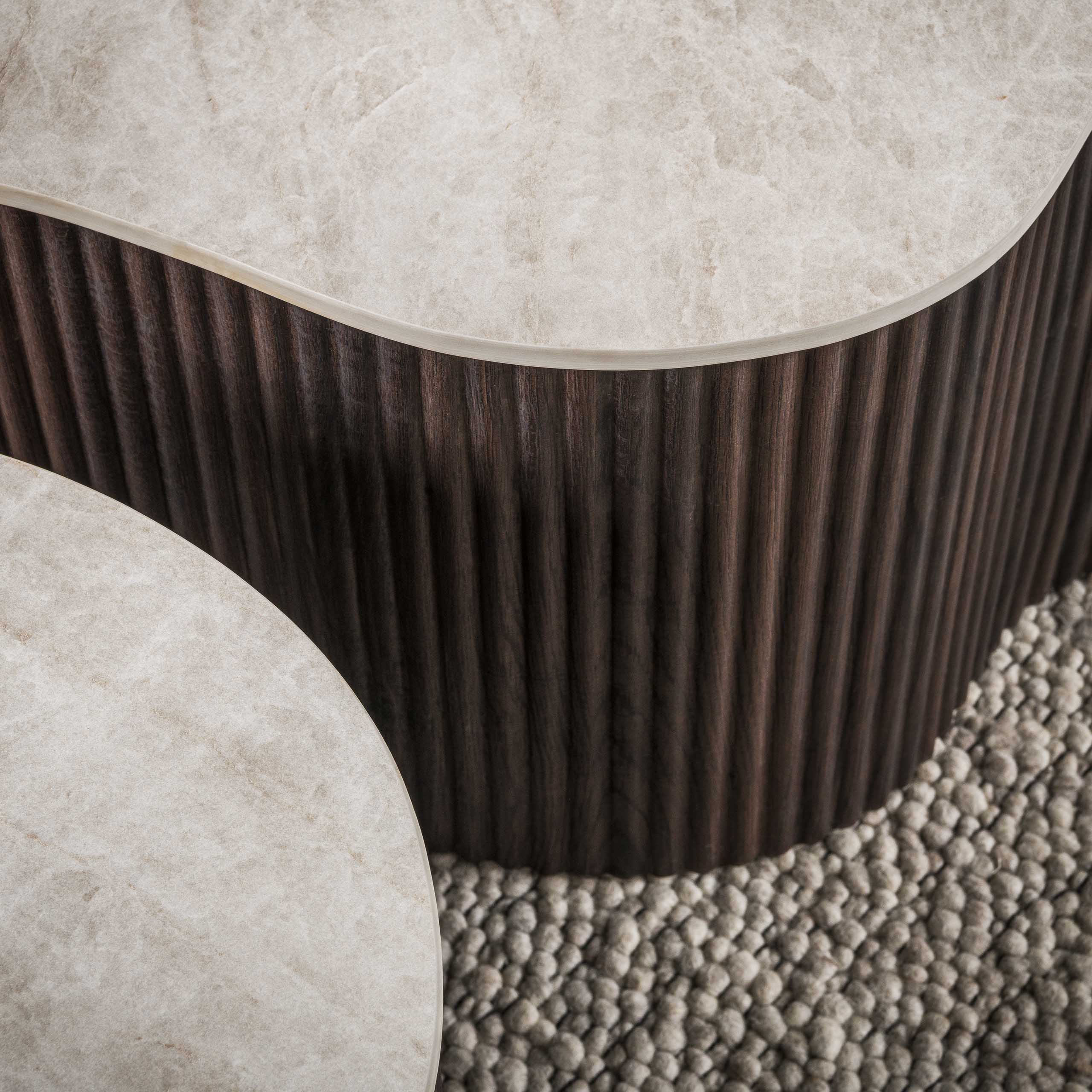 Salontafel Miyu - Japandi - Organisch - Taj Mahal - Set van 2