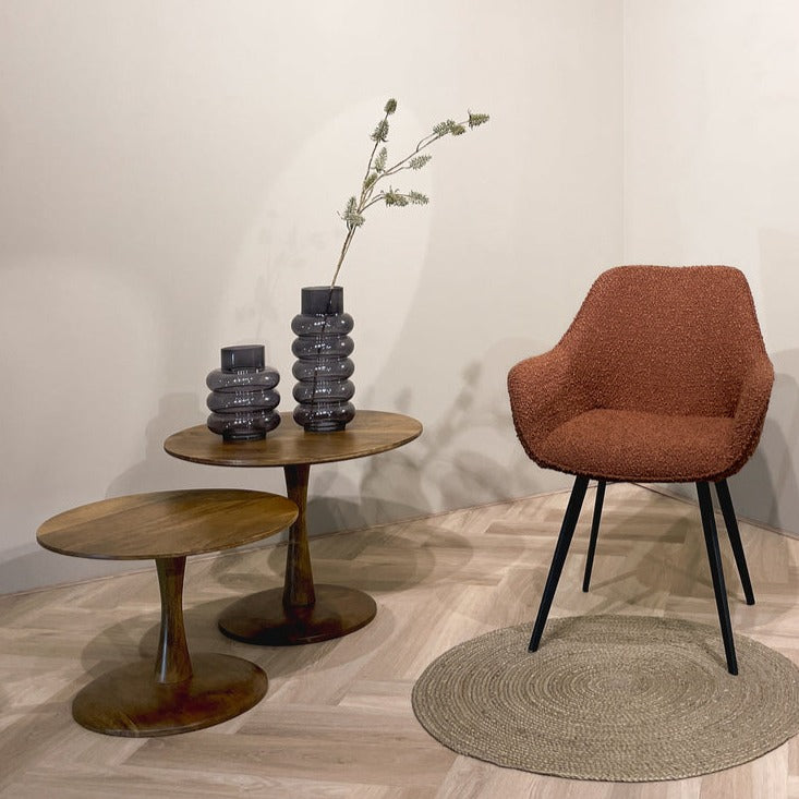 Salontafel Vivian - Lichtbruin - Mangohout - Ø 50 cm