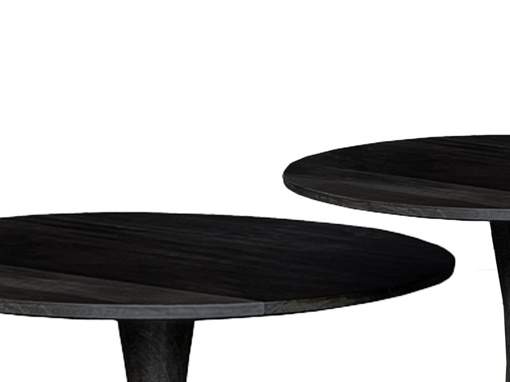 Salontafel Vivian - Zwart - Mangohout - Ø 50 cm