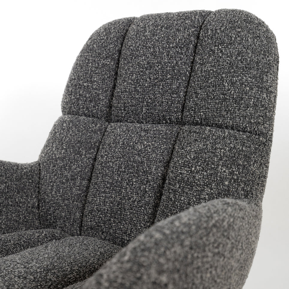 Fauteuil Luvano - Antraciet - Bouclé - Draaibaar