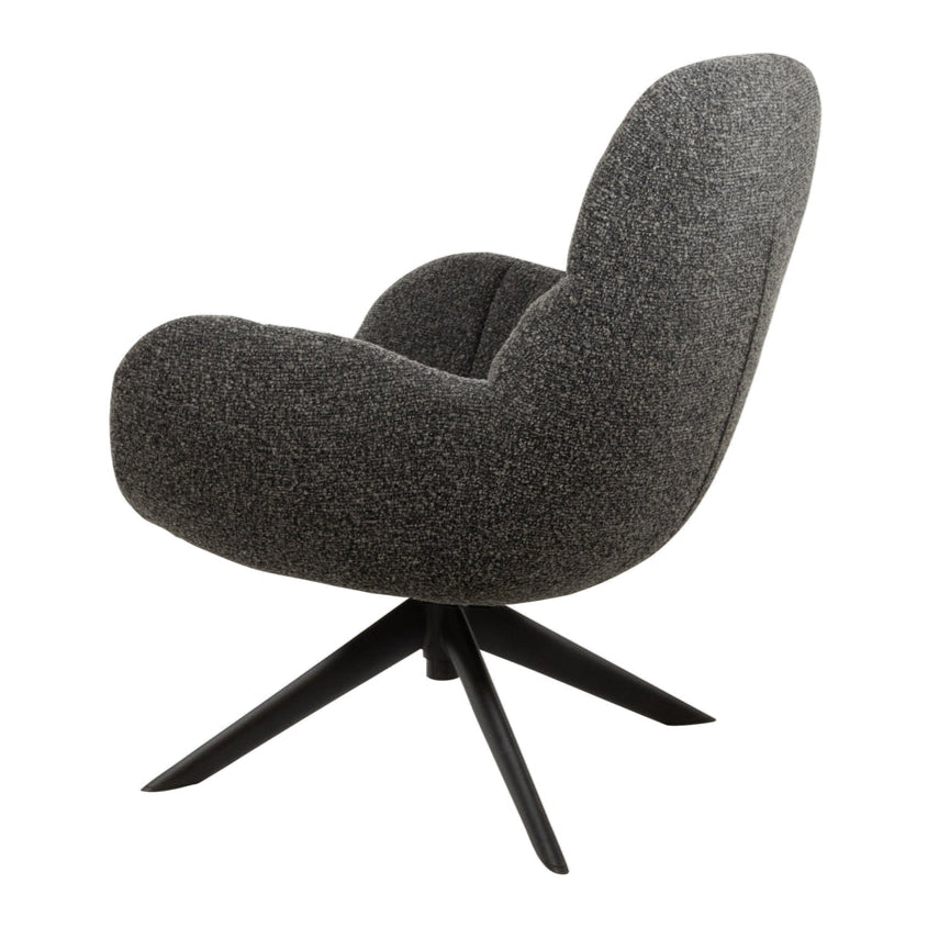 Fauteuil Luvano - Antraciet - Bouclé - Draaibaar