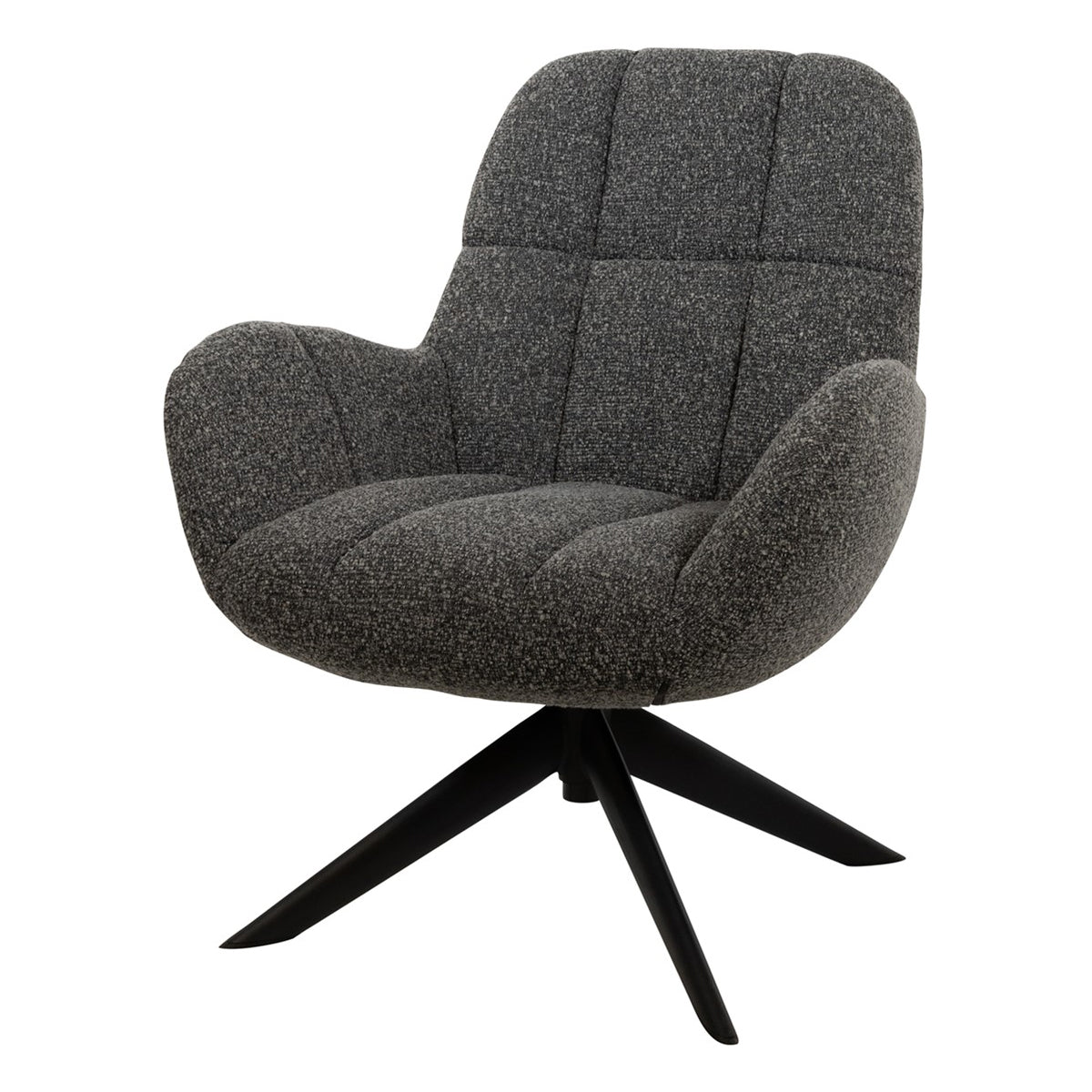 Fauteuil Luvano - Antraciet - Bouclé - Draaibaar