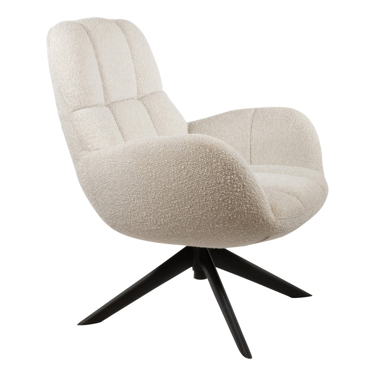 Fauteuil Luvano - Ivoor - Bouclé - Draaibaar