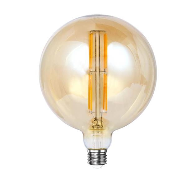 Lichtbron LED [G150] - Bol Ø15 - E27 12W 2100K 800LM - Dimbaar - Amberkleurig Glas