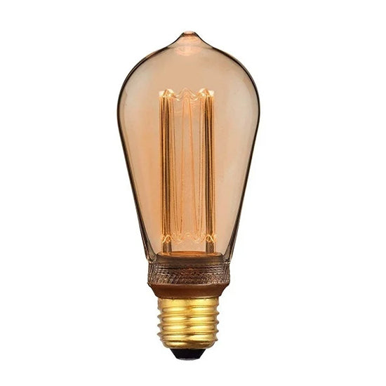 Lichtbron LED [G550] - Druppel - E27 4,3W 1800K 200LM - Dimbaar - Amberkleurig Glas