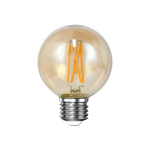 Lichtbron LED [G60] - Bol Ø6 - E27 6W 2100K 450LM - Dimbaar - Amberkleurig Glas
