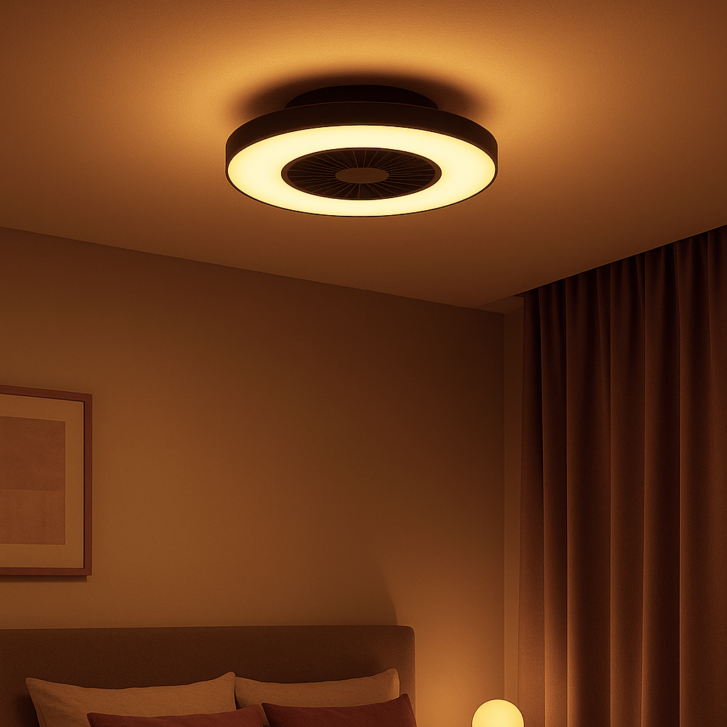 Plafondventilator Jasmijn - Met Lamp - Zwart - Dimbaar - Koud + Warm