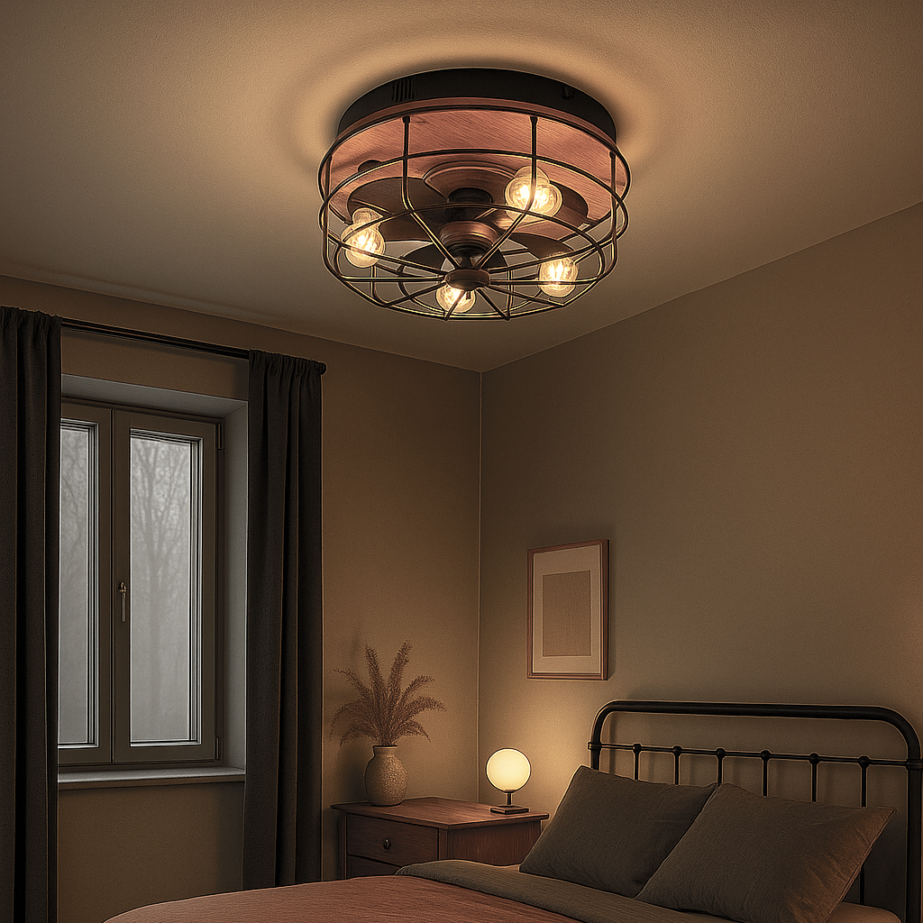 Plafondventilator Kate - Met Lamp - Bruin