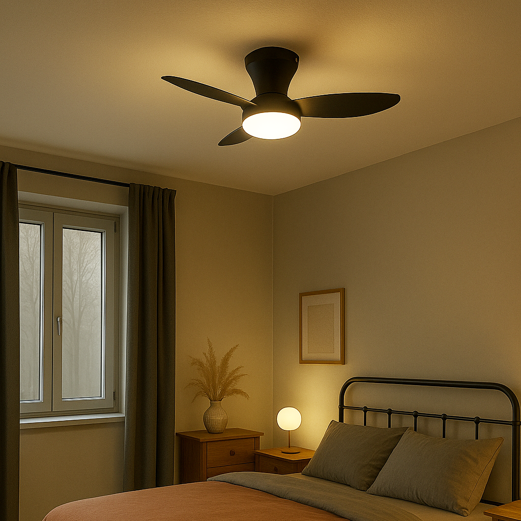 Plafondventilator Lynn - Met Lamp - Zwart - Dimbaar - Koud + Warm